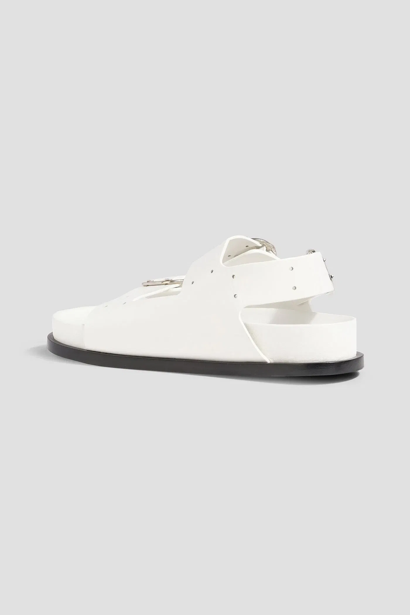 Jil Sander Perforated Leather Slingback Sandals White Women's