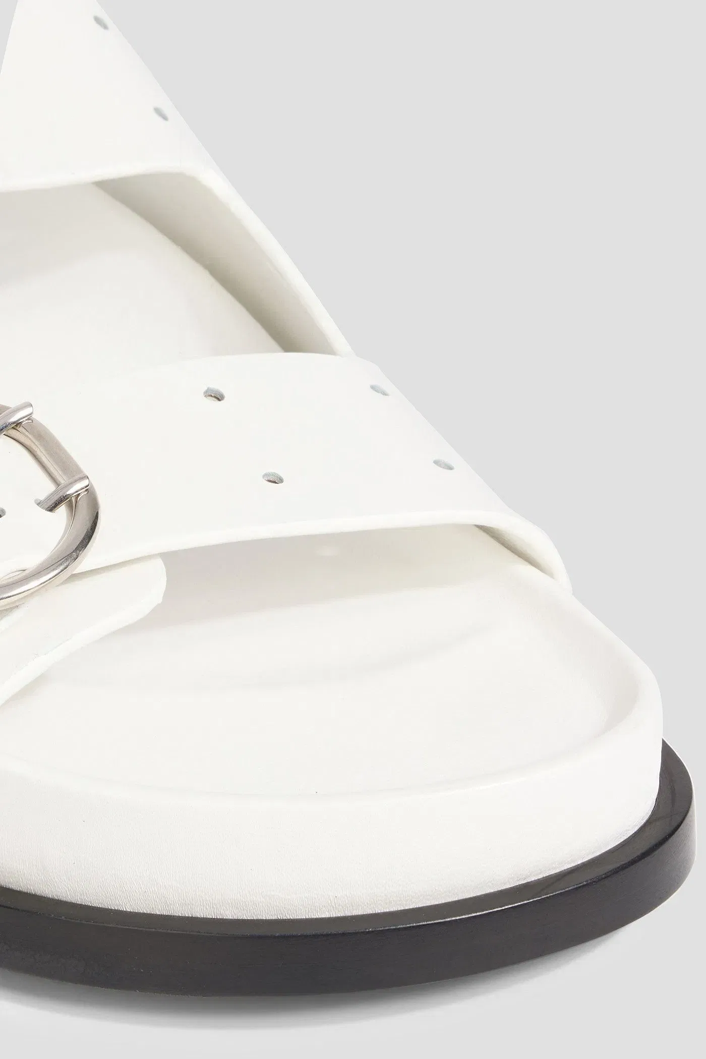 Jil Sander Perforated Leather Slingback Sandals White Women's