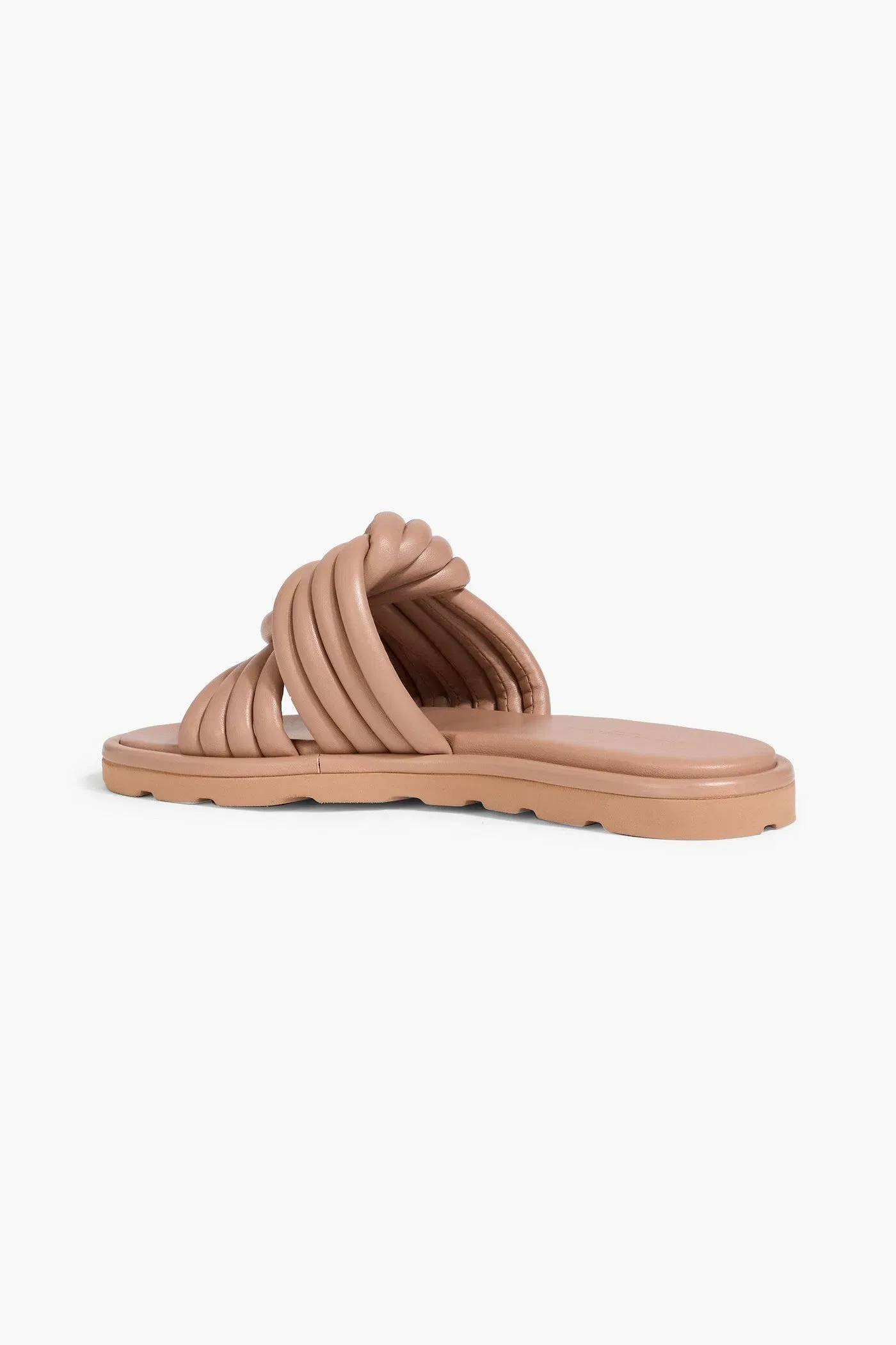 Gianvito Rossi Ottavia Twisted Padded Leather Slides Neutral Women's
