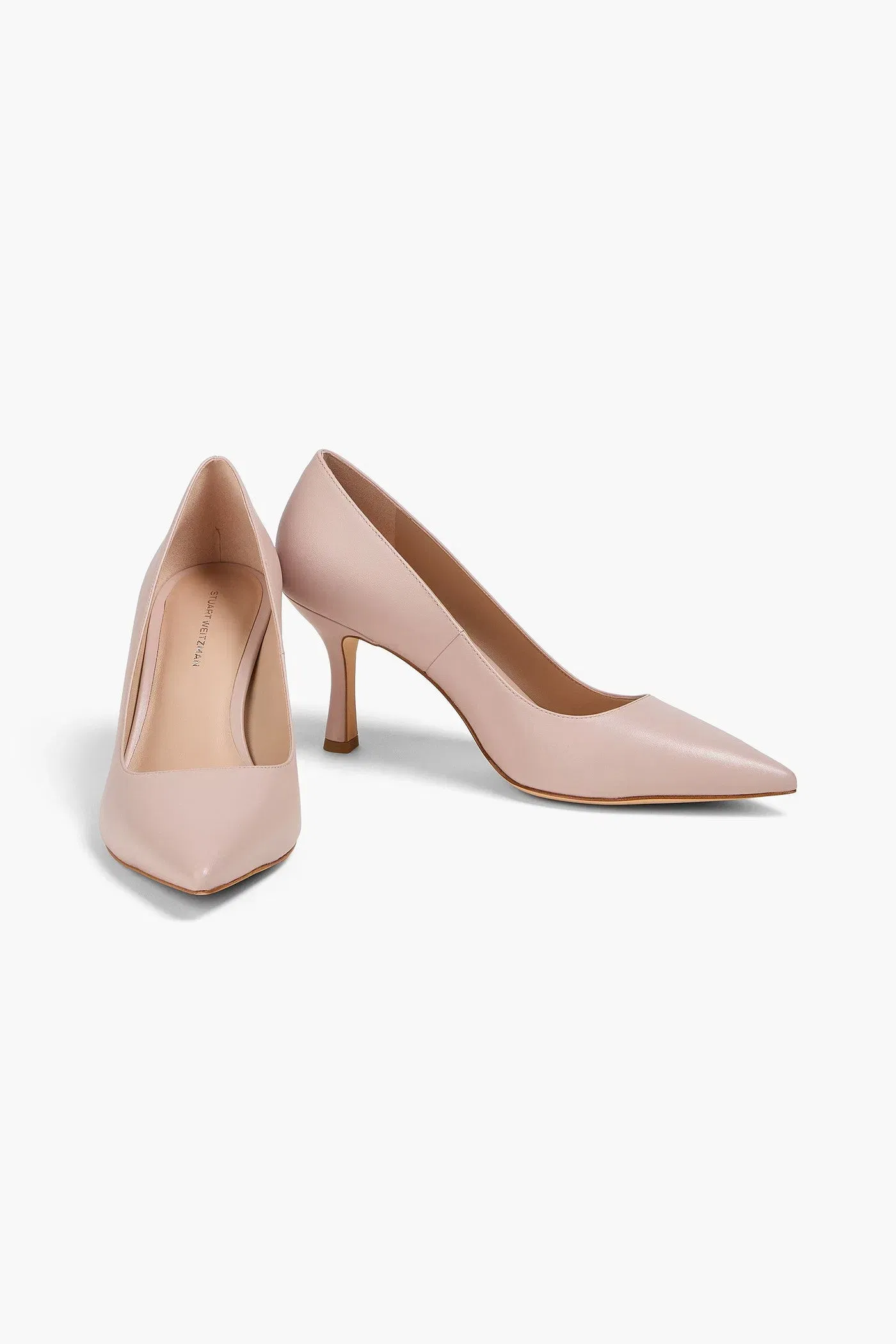 Stuart Weitzman Isla 75 Leather Pumps Pastel Pink Women's