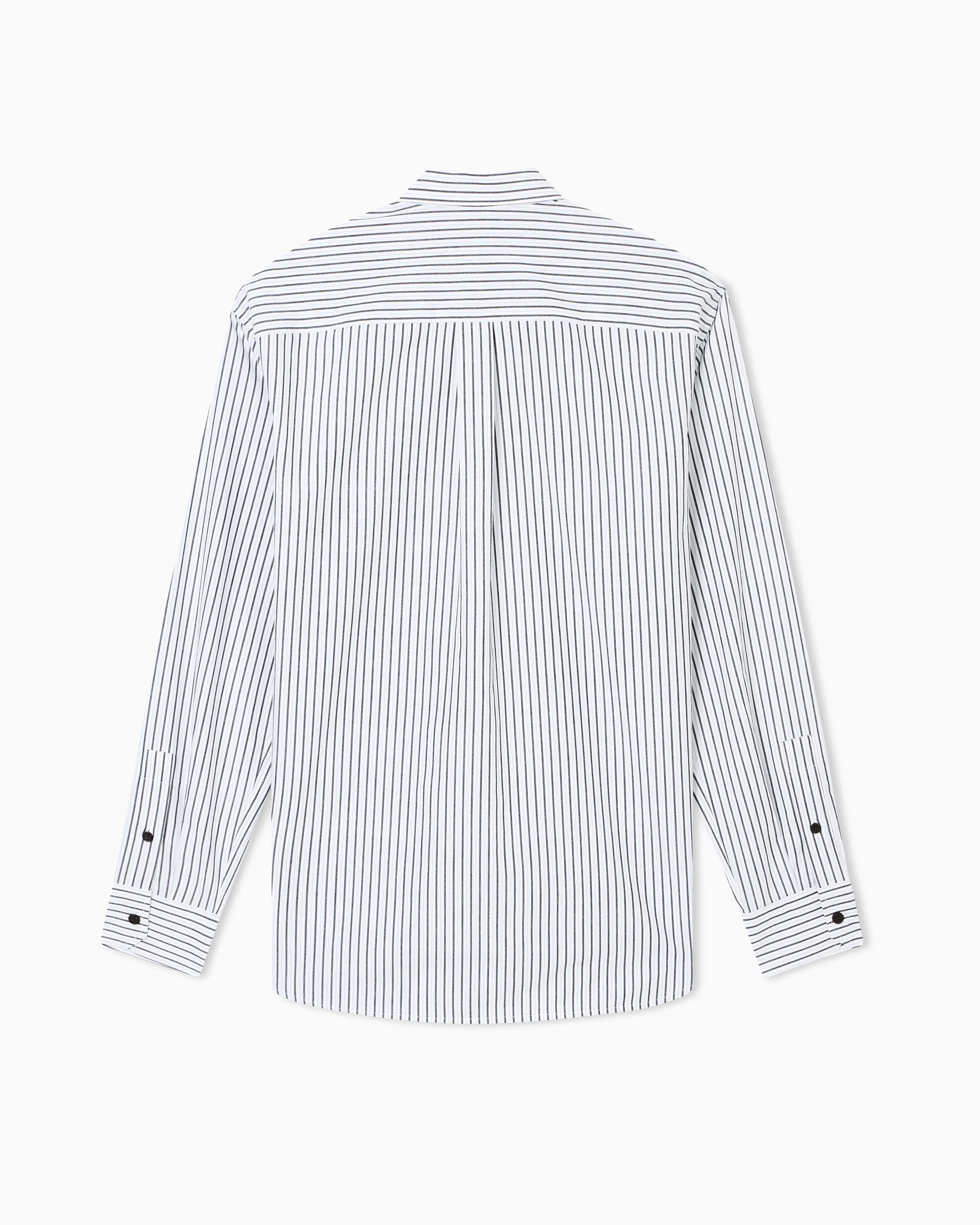 Emporio Armani Striped yarn-dyed fabric button-down shirt