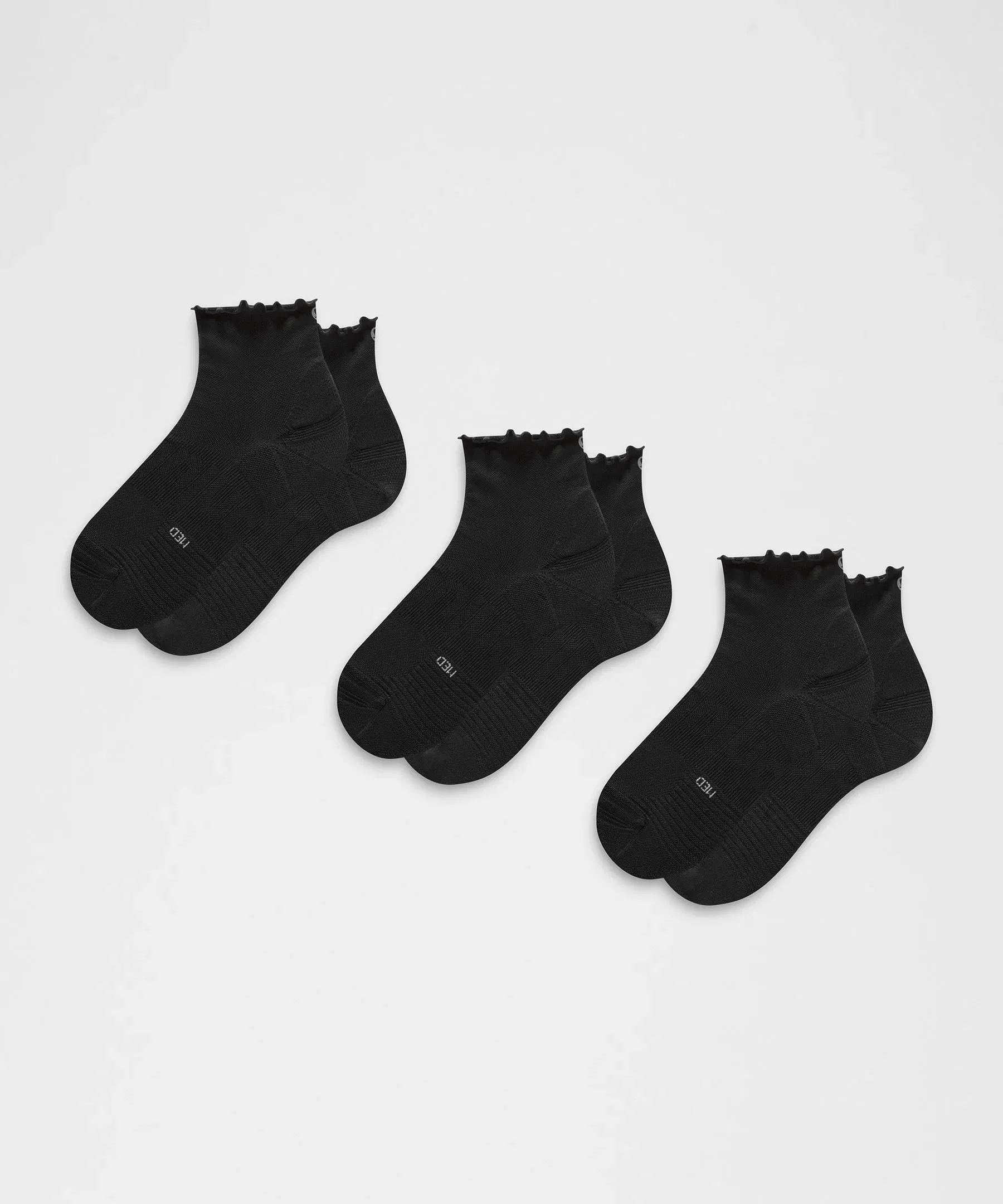 Lululemon Unisex Power Stride Ankle Socks 3 Pack *Lettuce Edge