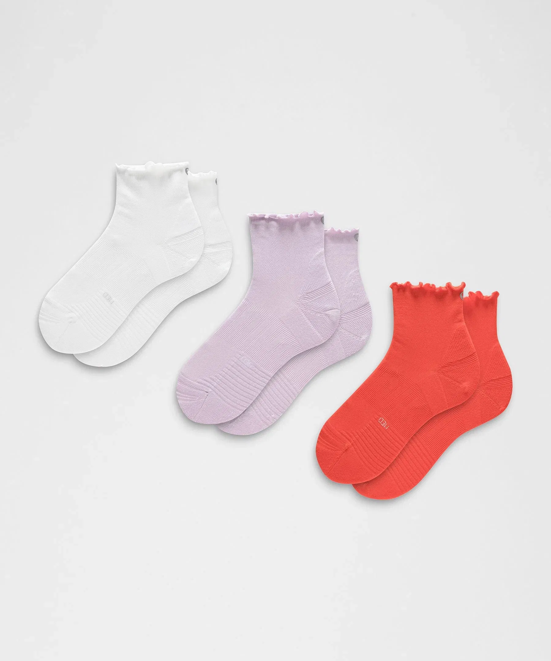 Lululemon Unisex Power Stride Ankle Socks 3 Pack *Lettuce Edge
