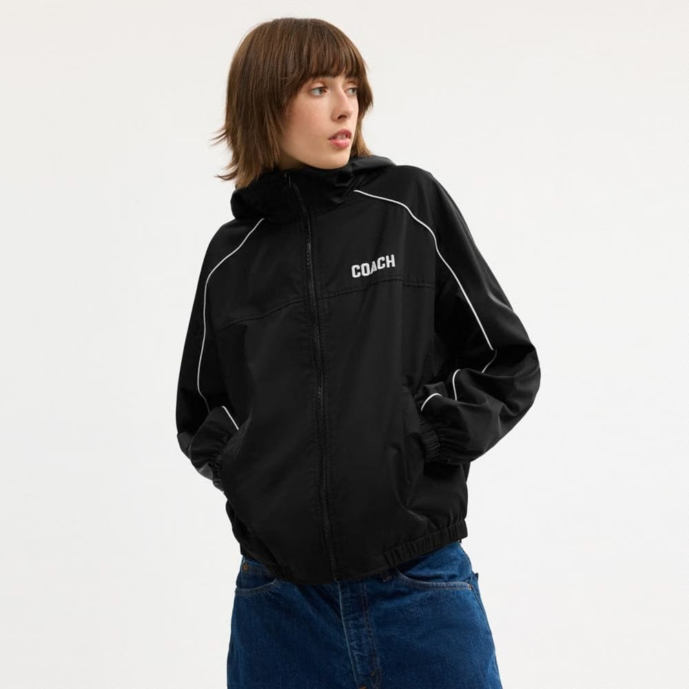 Coach Windbreaker In Recycled Polyester Black