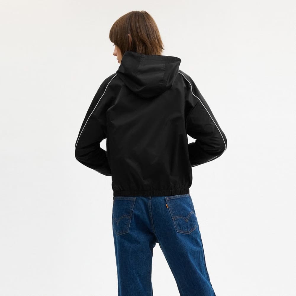 Coach Windbreaker In Recycled Polyester Black