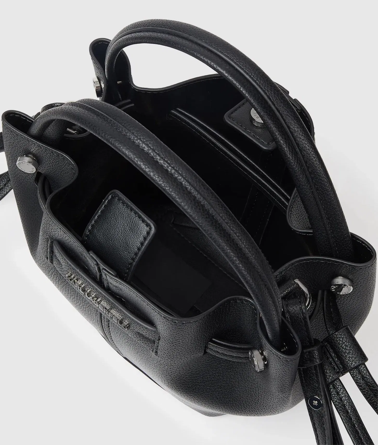 KarlLagerfeld Kpierced Mini Bucket Bag Black-Nickel