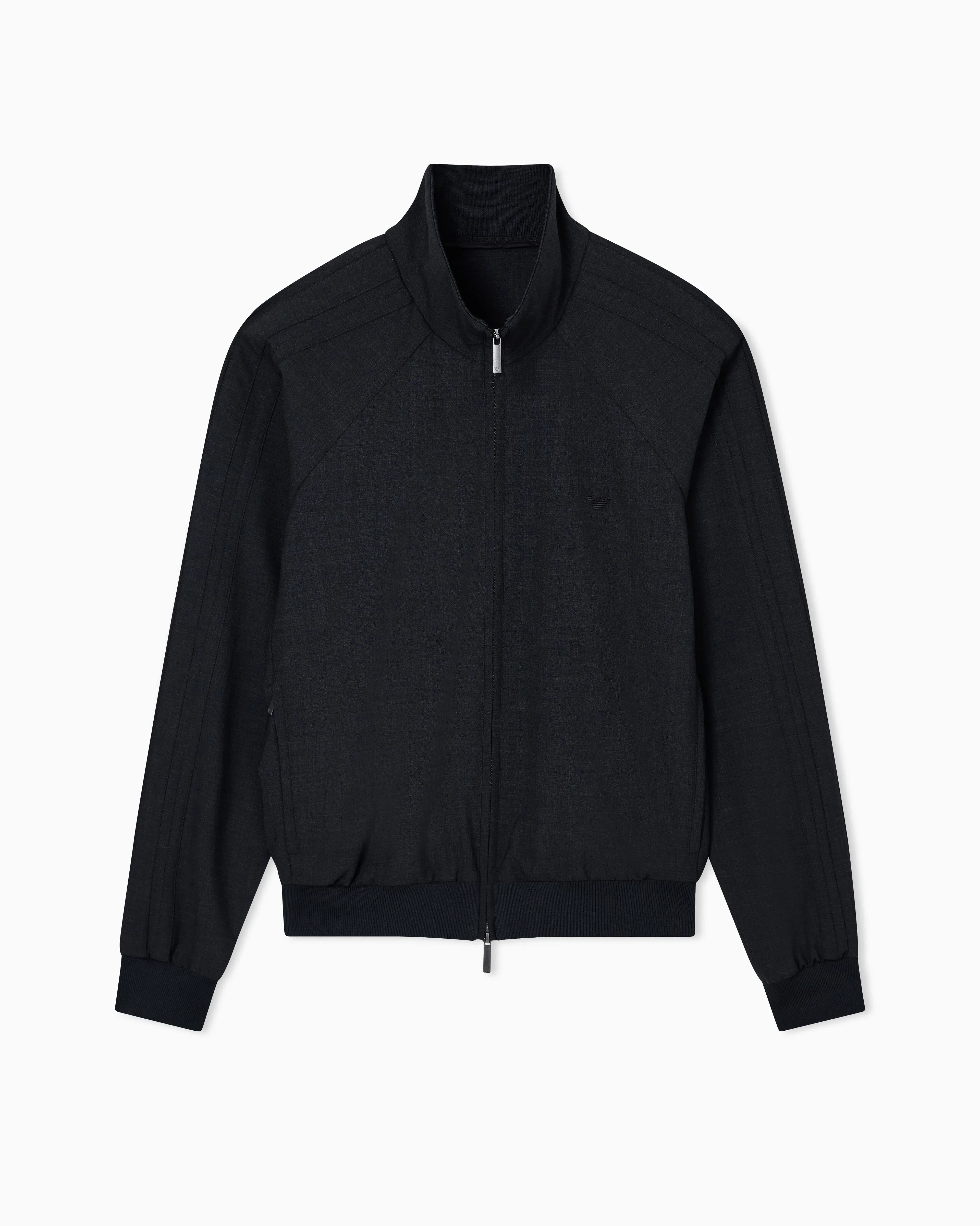 Emporio Armani Icon full-zip blouson in stretch wool blend canvas
