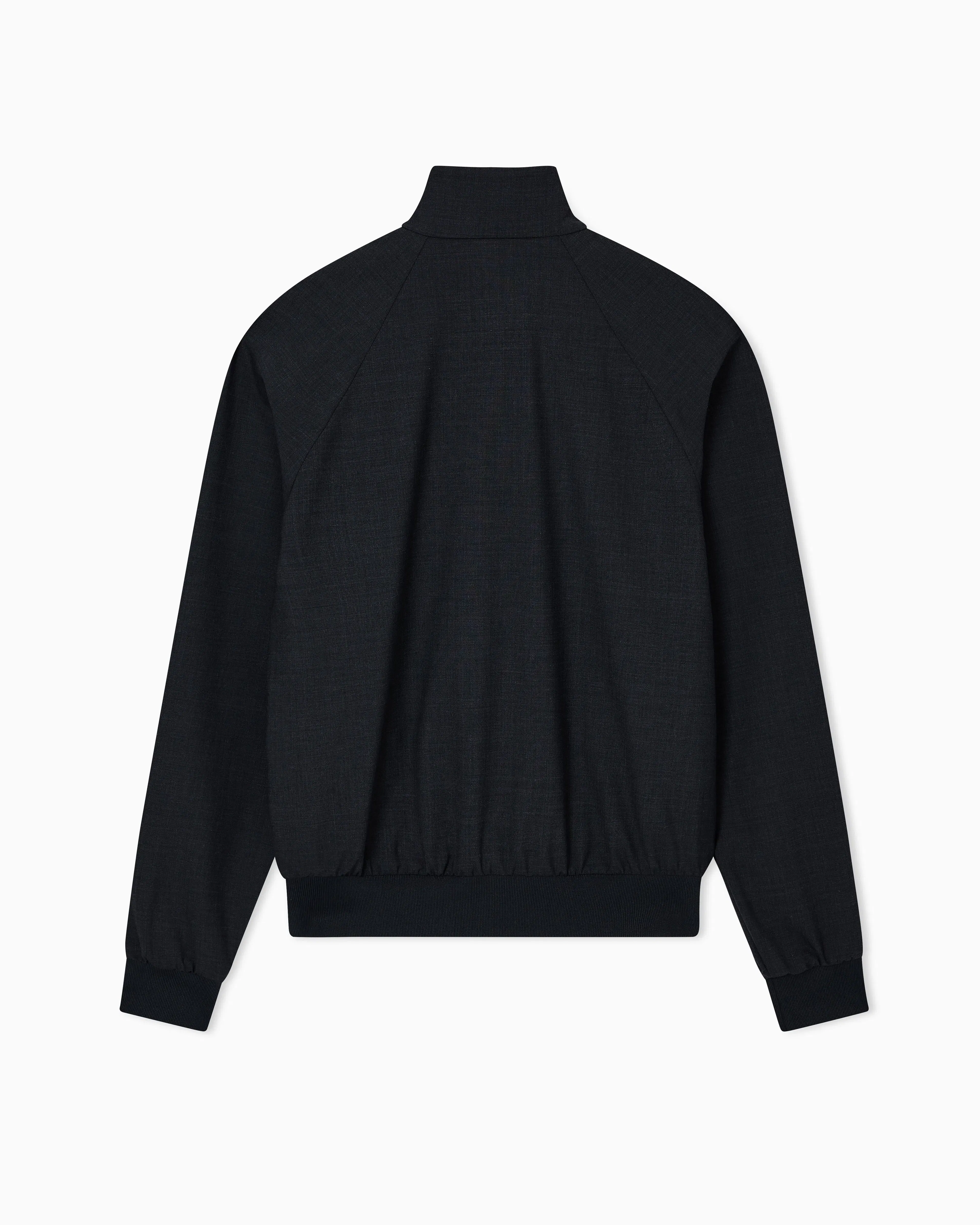 Emporio Armani Icon full-zip blouson in stretch wool blend canvas