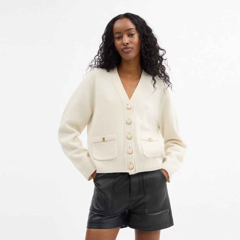 Coach Heritage C Cardigan White
