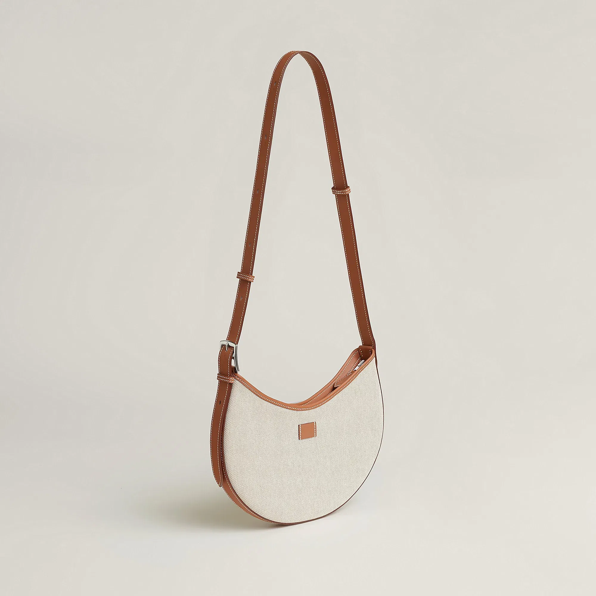 Hermes P'Tit Arcon Toile & Cuir Bag Craie