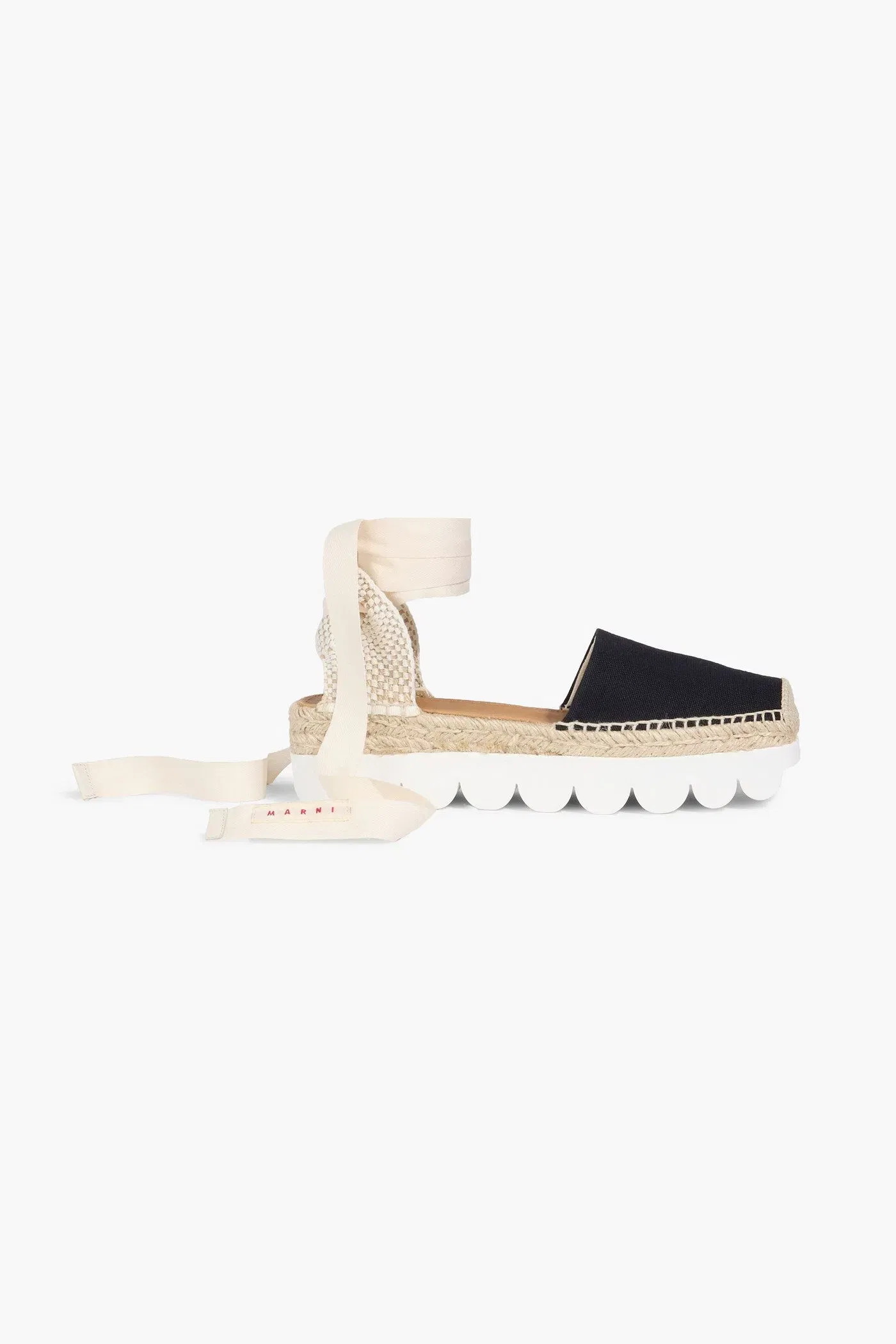 Marni Canvas Platform Espadrilles Black Women's