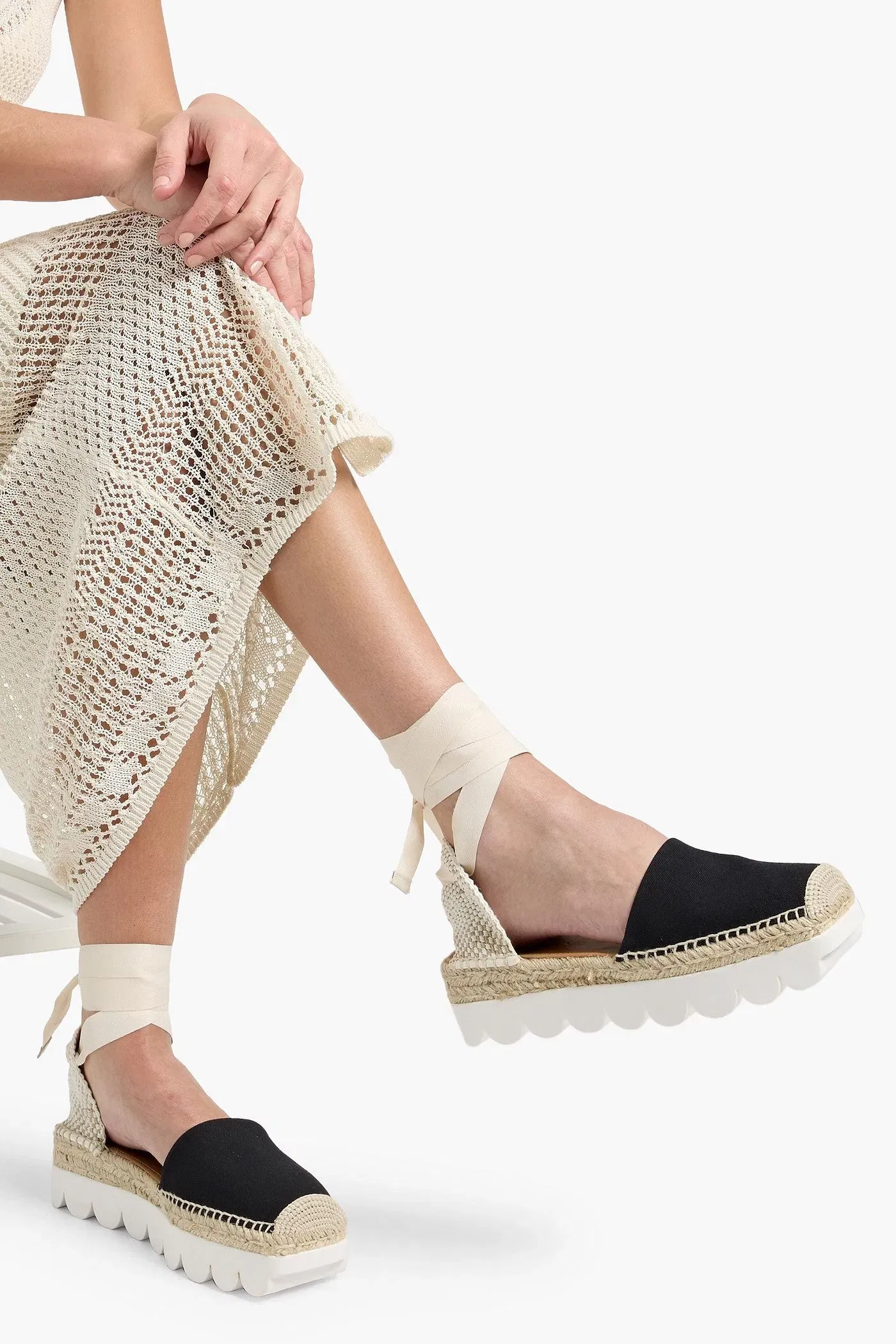 Marni Canvas Platform Espadrilles Black Women's