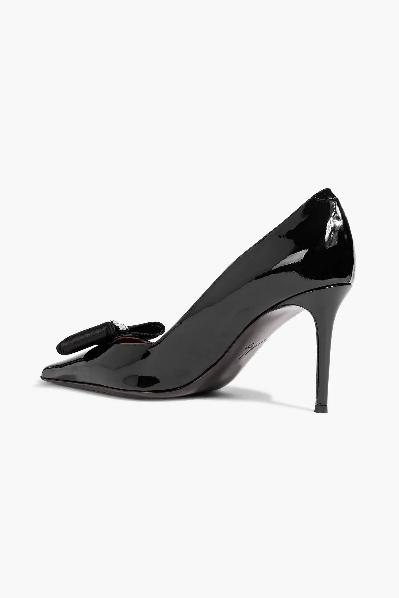 Giuseppe Zanotti Raquel 85 Bow-Detailed Patent-Leather Pumps Black Women's
