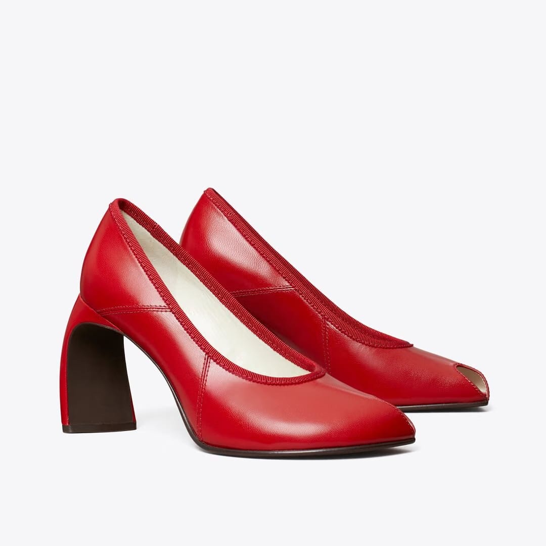 Tory Burch Peep-Toe Pump RED SKY