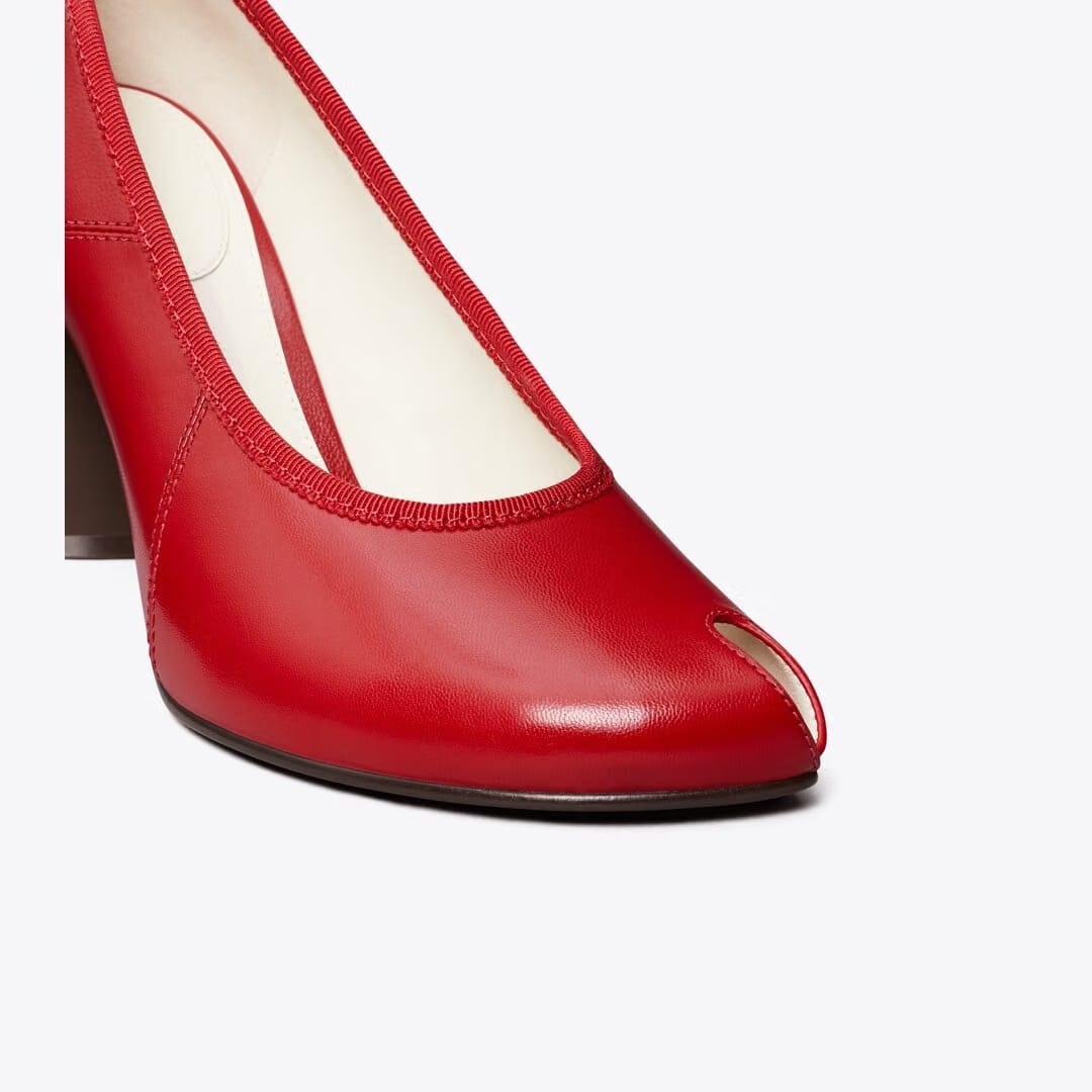 Tory Burch Peep-Toe Pump RED SKY
