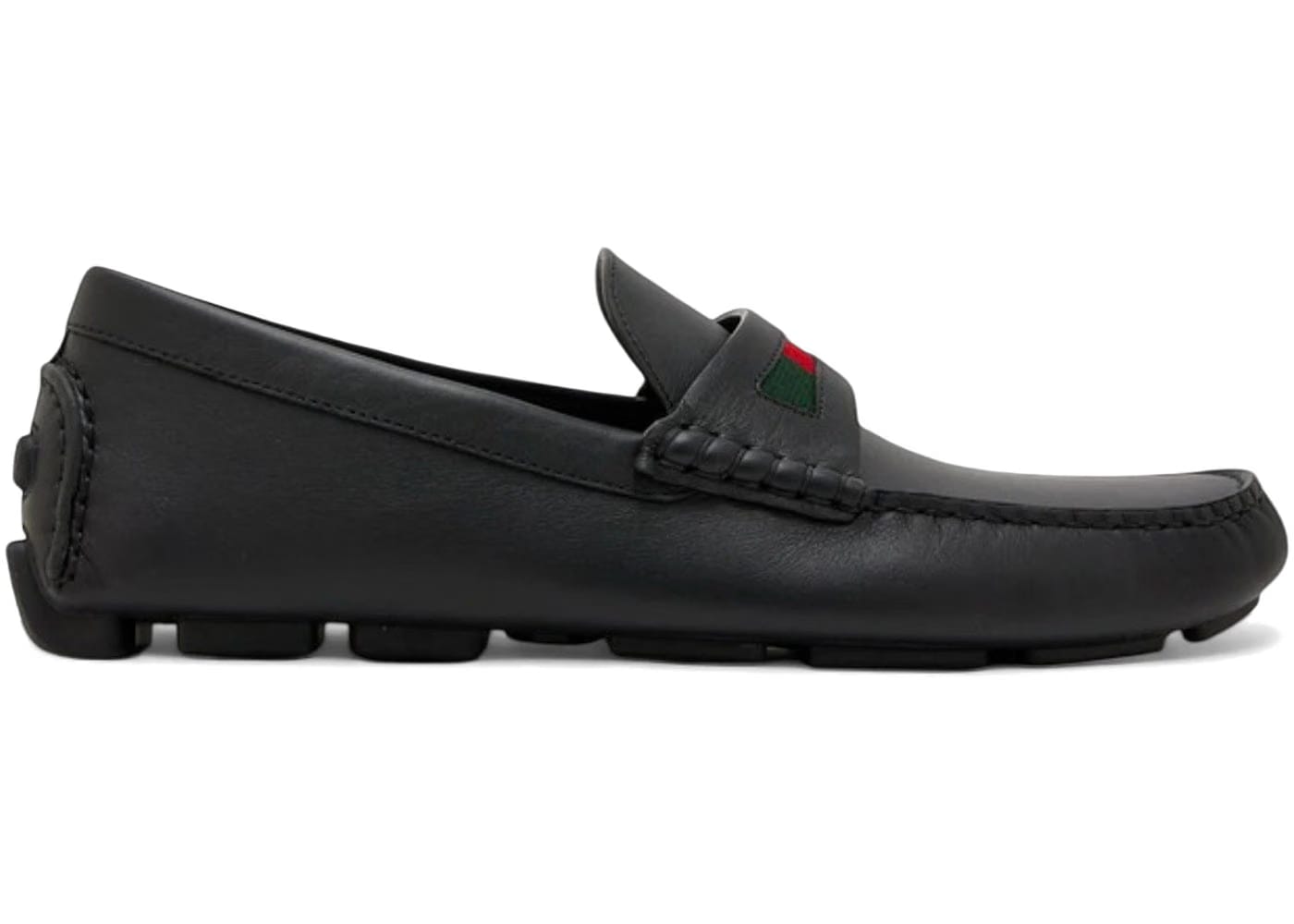 Gucci Driver Loafers Black Web Detail