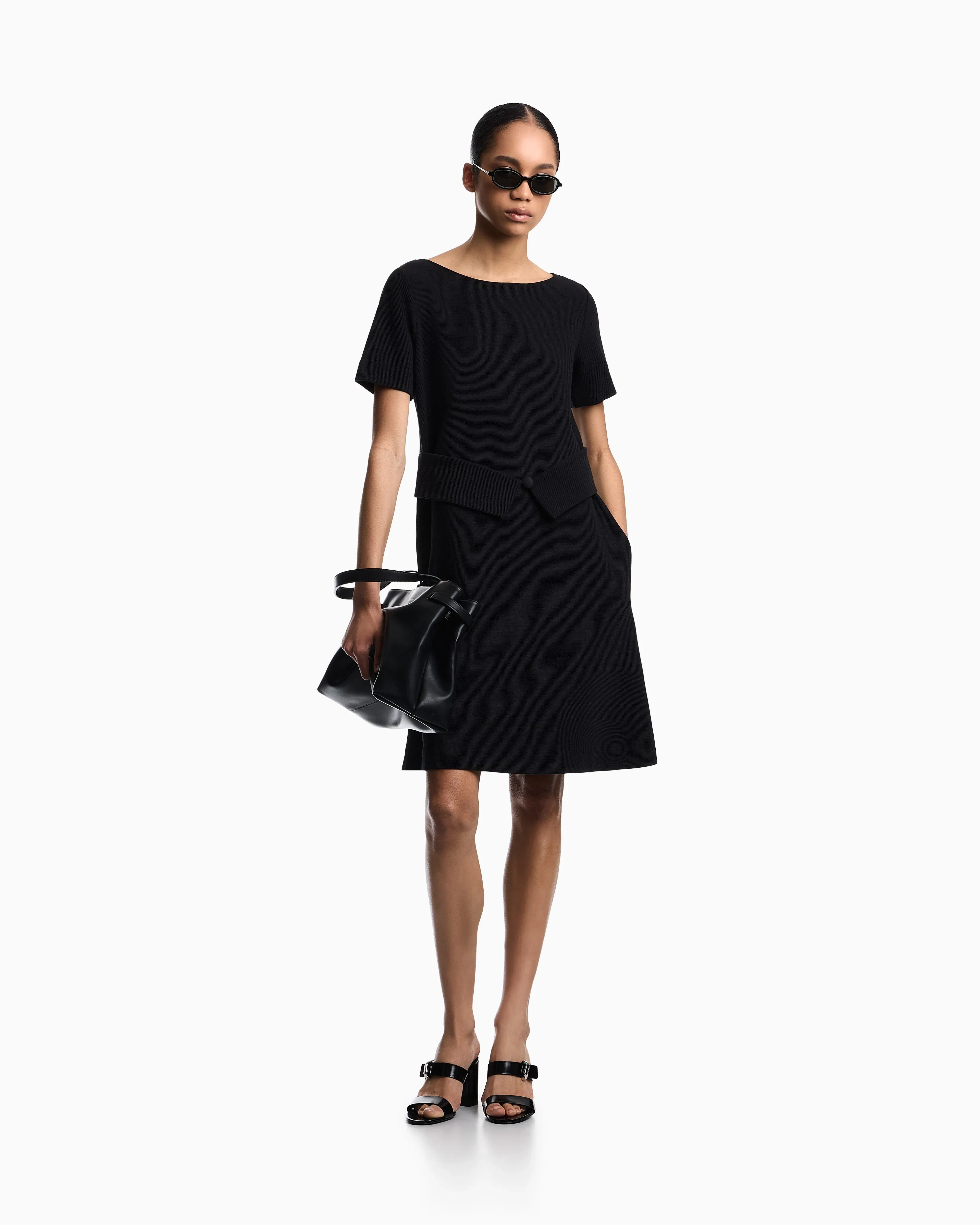 Emporio Armani Ottoman jersey flared dress