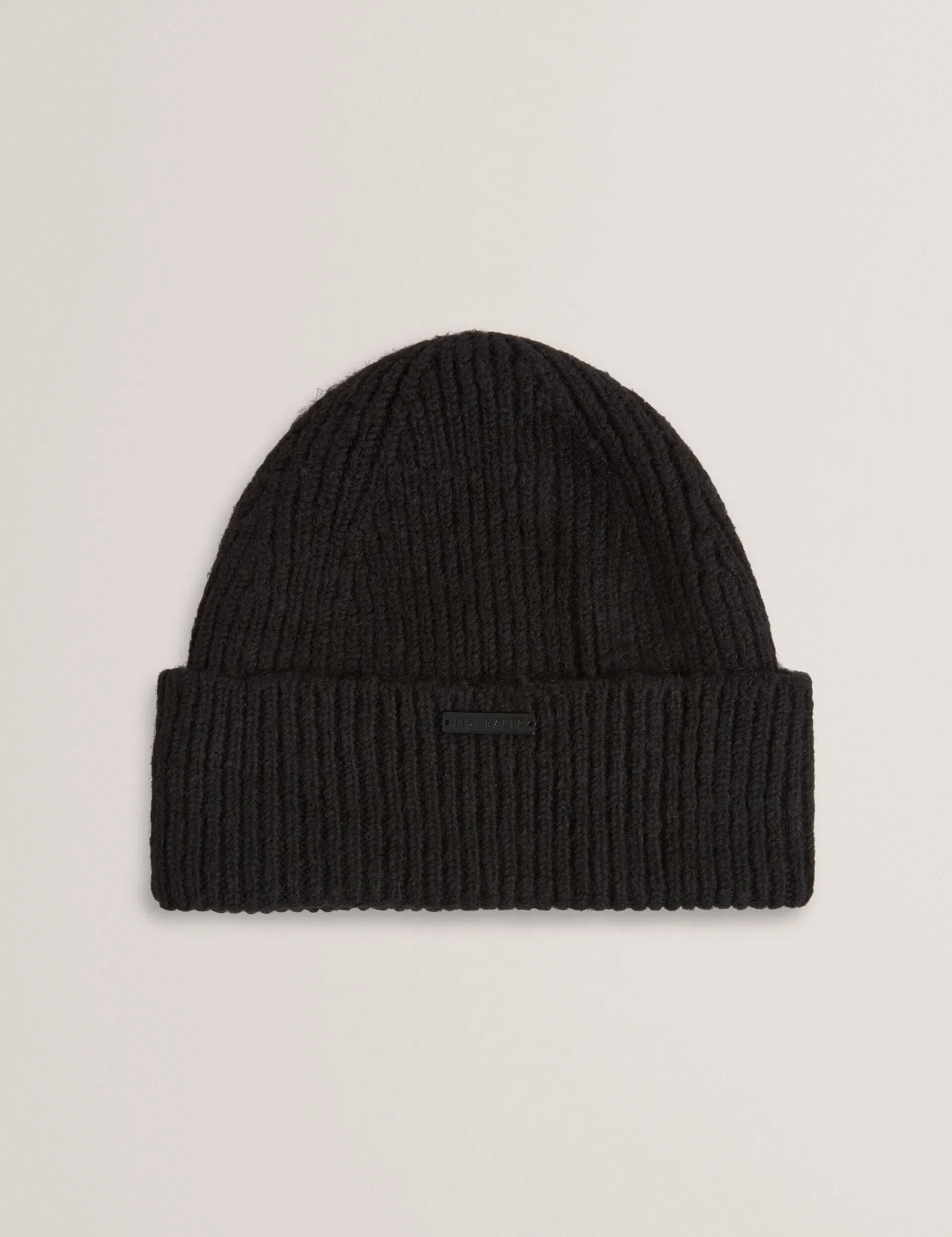 Ted Baker Lidiaas Wool Blend Ribbed Knit Beanie Hat In Black Women's