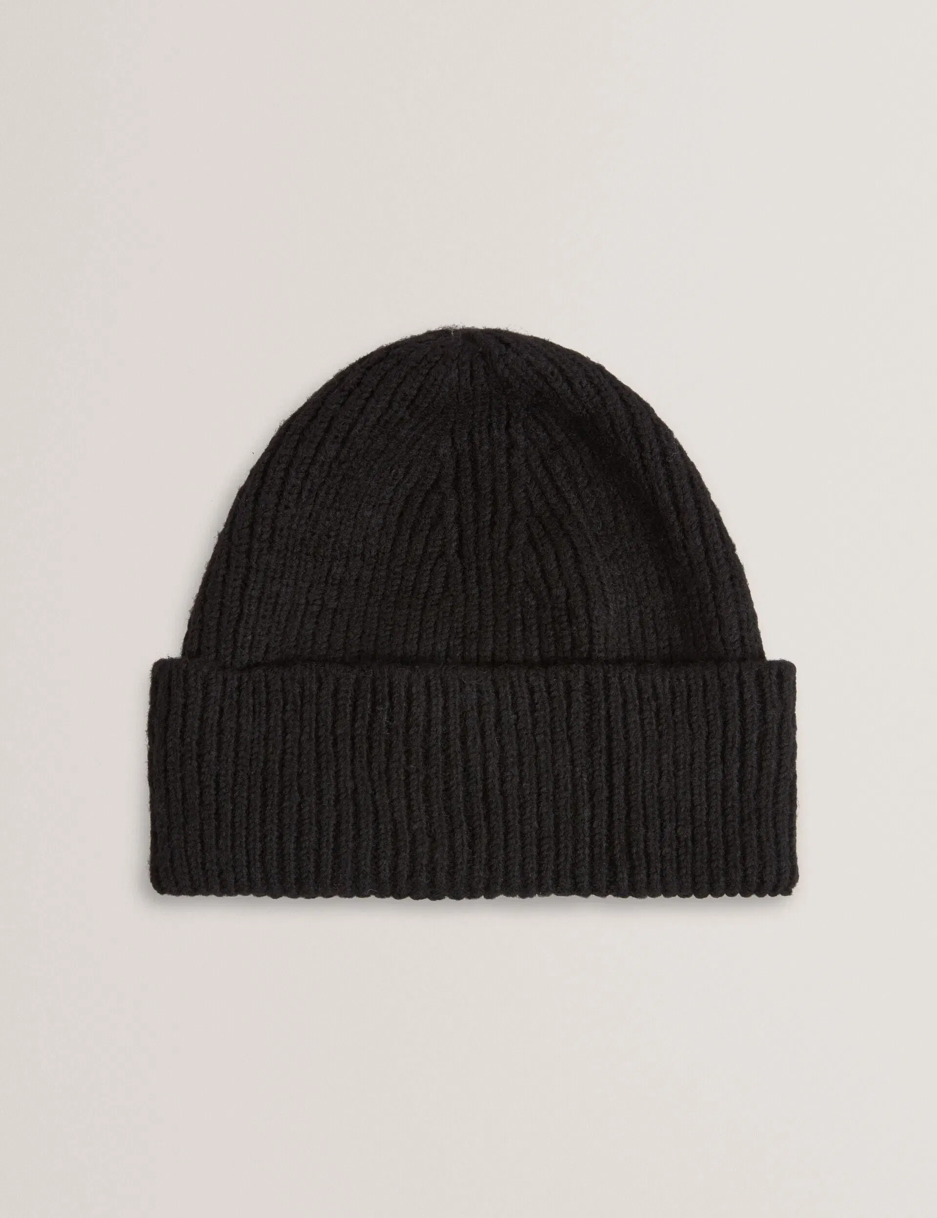 Ted Baker Lidiaas Wool Blend Ribbed Knit Beanie Hat In Black Women's