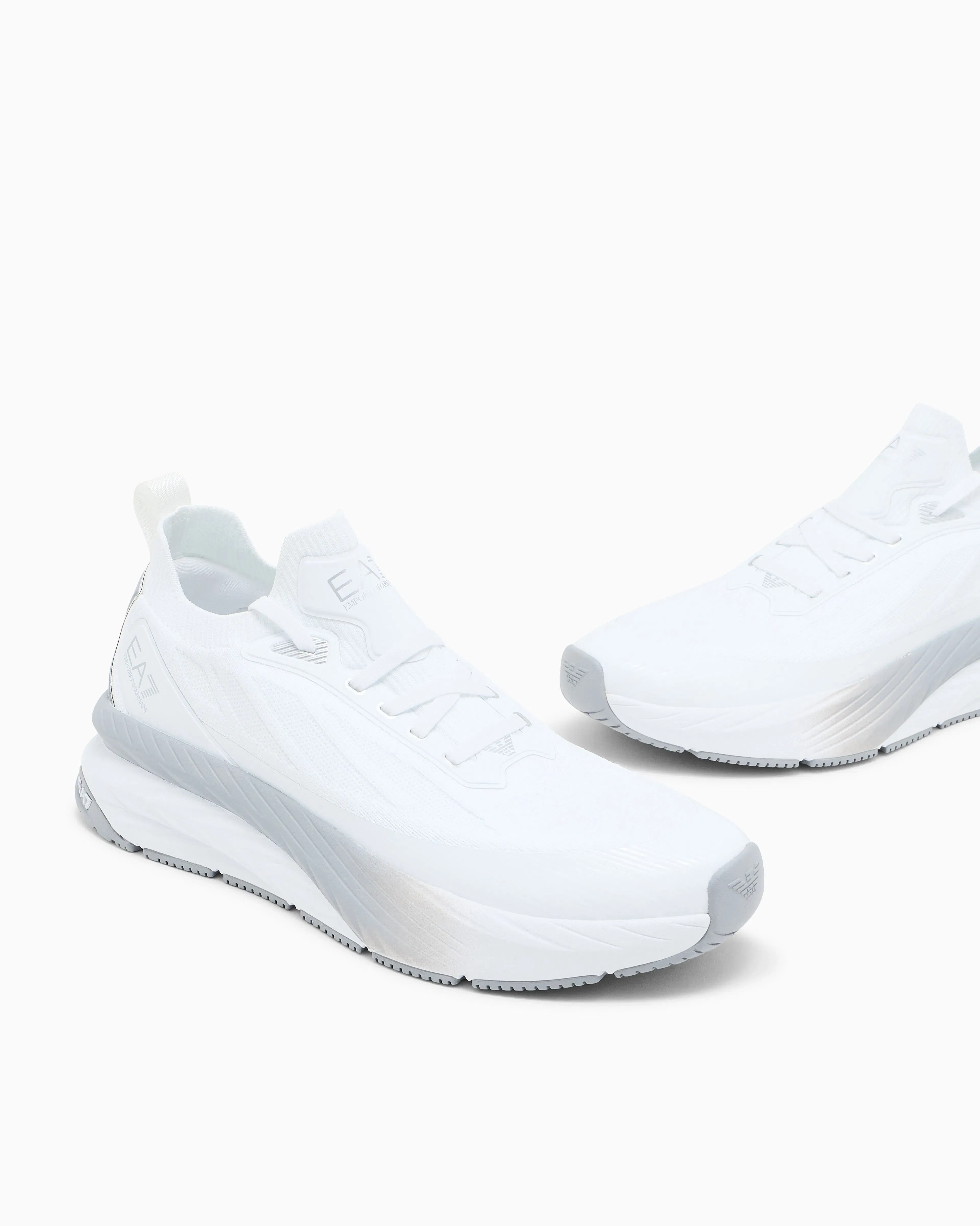 Ea7 Crusher Sonic Knit Sneakers White