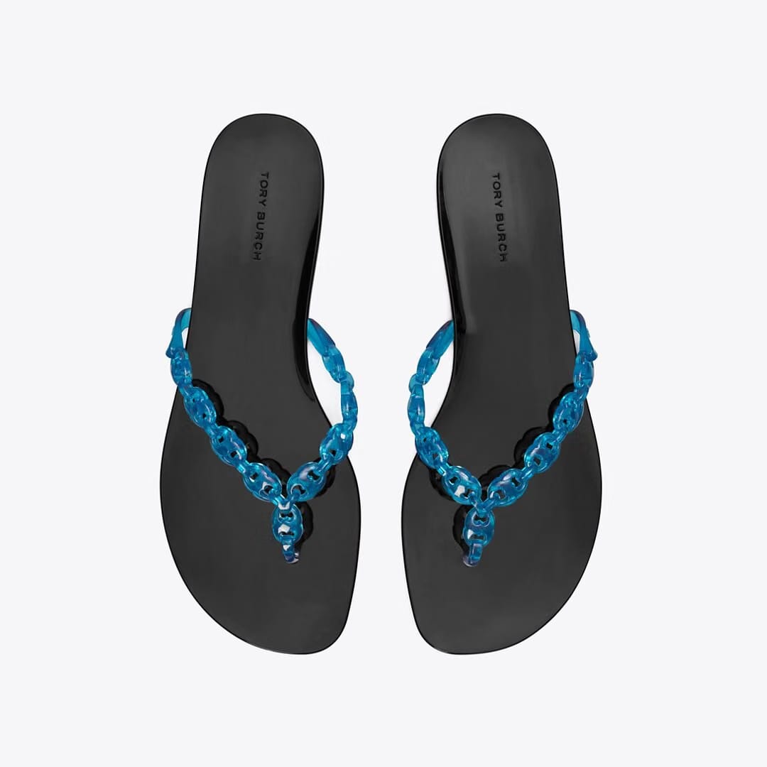 Tory Burch Gemini Link Jelly Flip-Flop DEEP BLUE / PERFECT BLACK