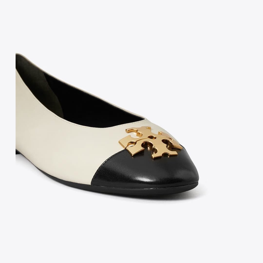 Tory Burch Charlie Ballet LIGHT CREAM / PERFECT BLACK / GOLD