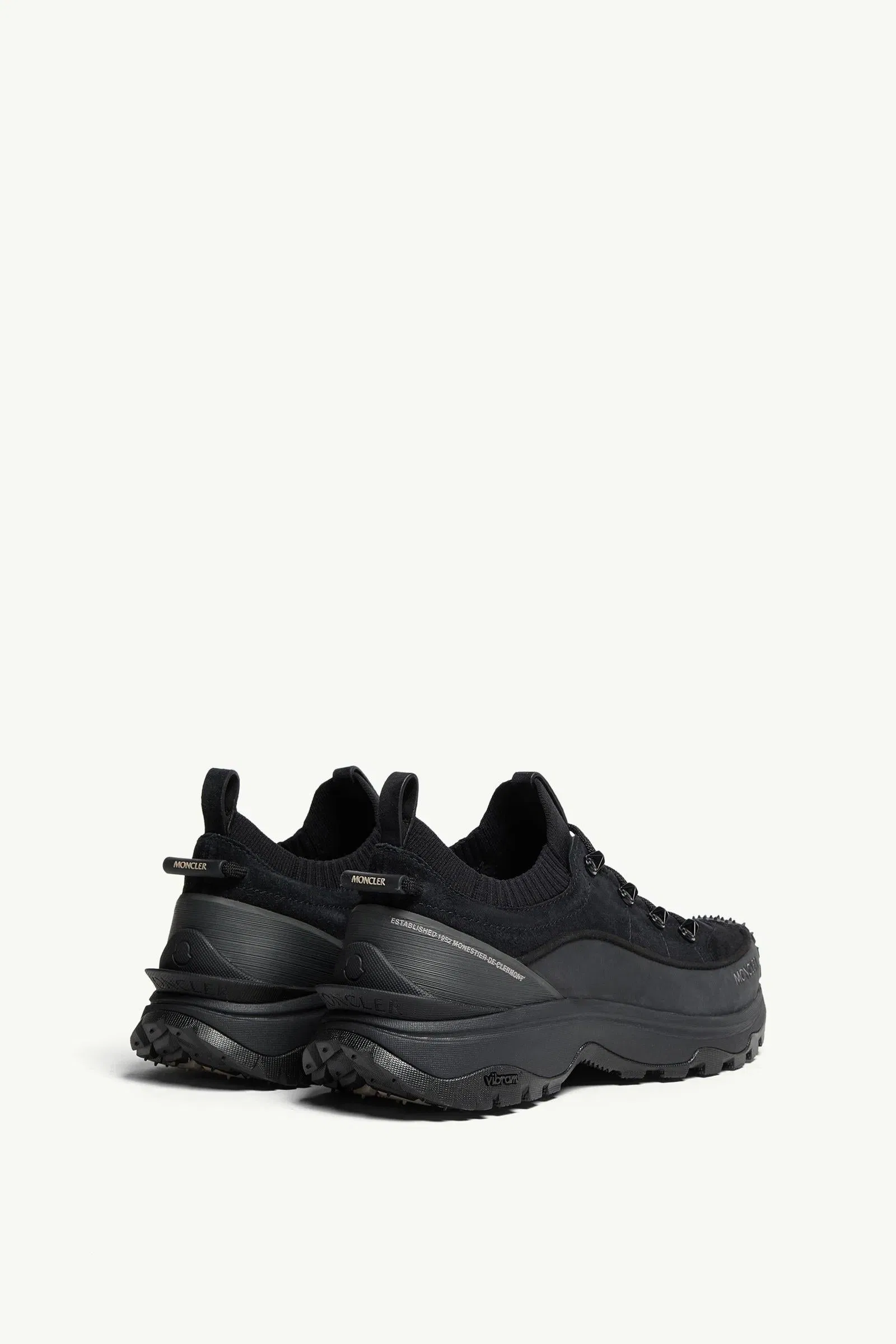 Moncler Trailgrip Lite3 Nubuck & Suede Sneakers Black