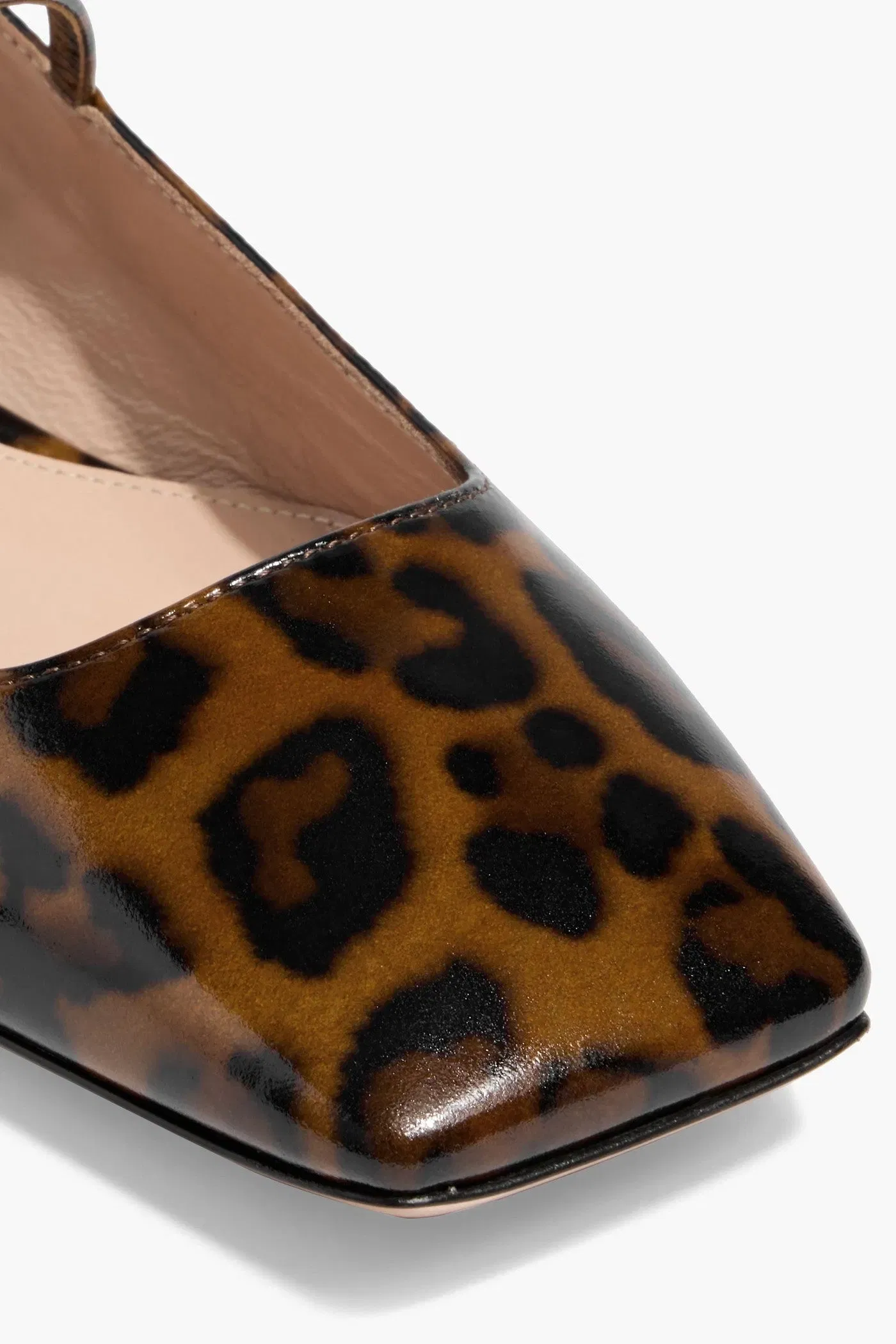 Gianvito Rossi Christina 05 Leopard-Print Glossed-Leather Mary Jane Flats Animal Print Women's