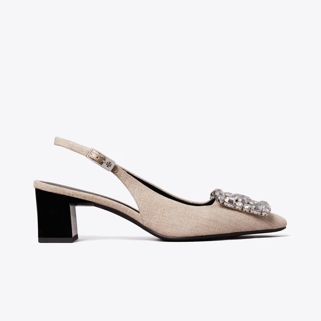 Tory Burch Georgia Crystal Slingback DESERT TAUPE