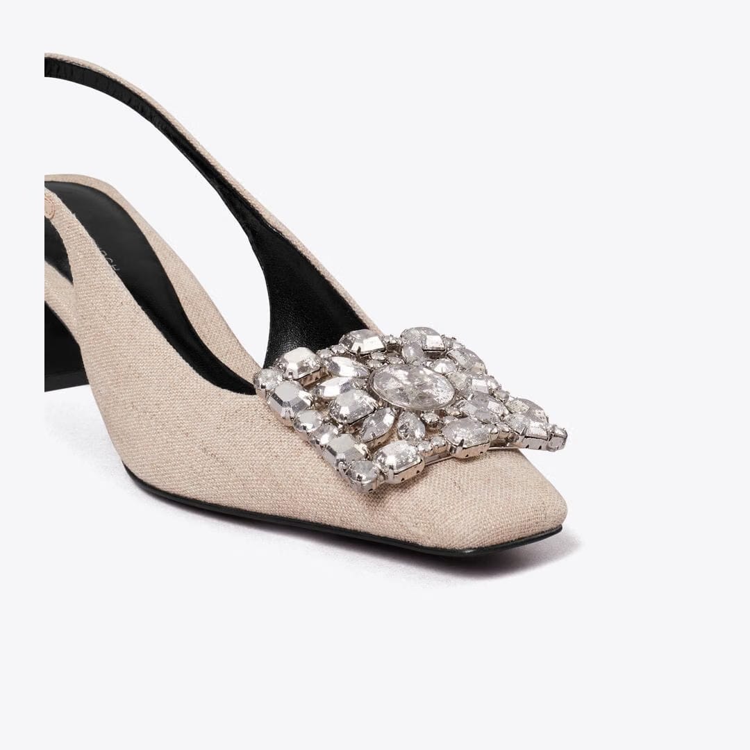 Tory Burch Georgia Crystal Slingback DESERT TAUPE