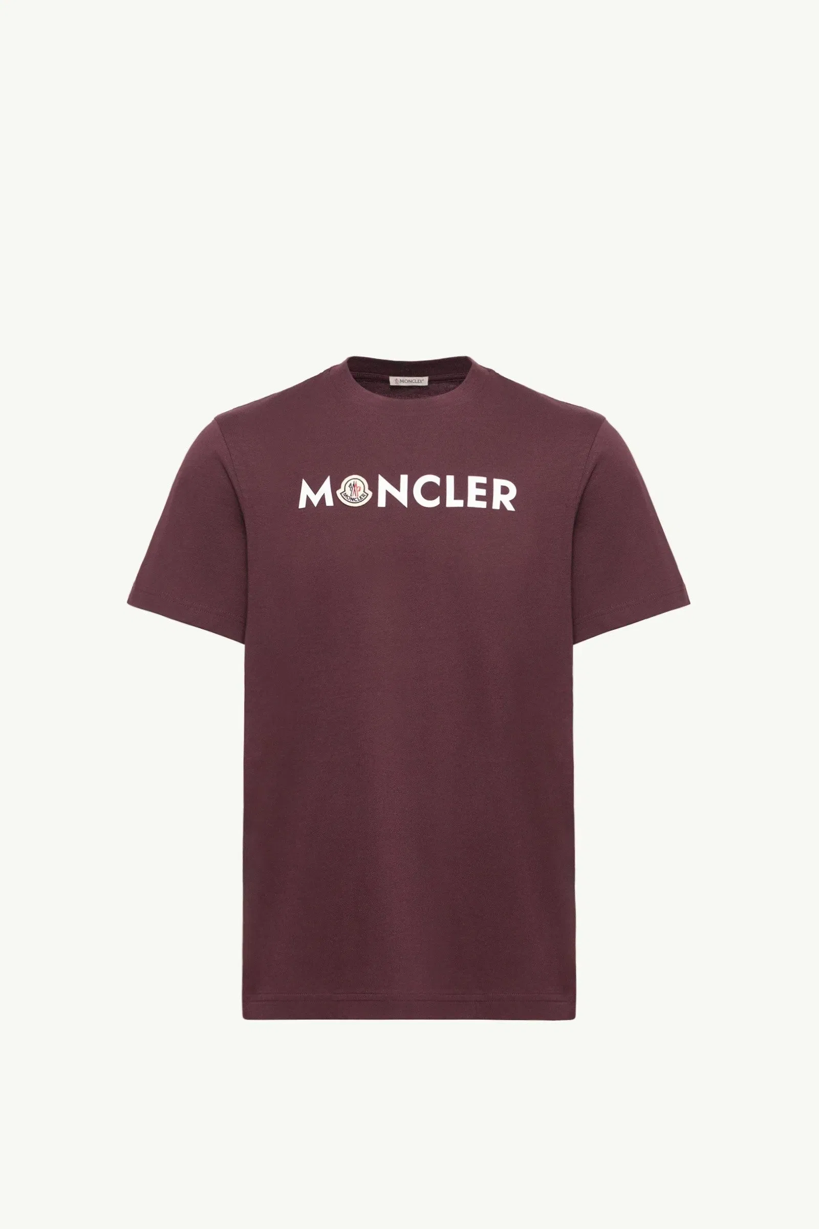Moncler Logo Cotton T-Shirt Burgundy Burgundy