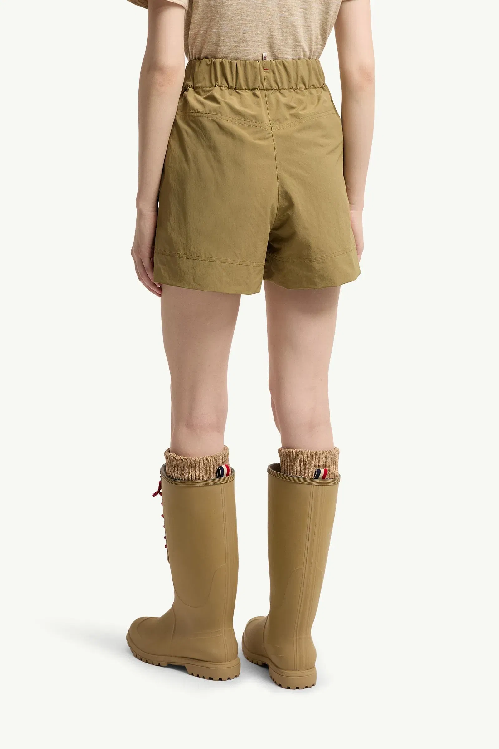 Moncler Technical Froissé Shorts Khaki Khaki