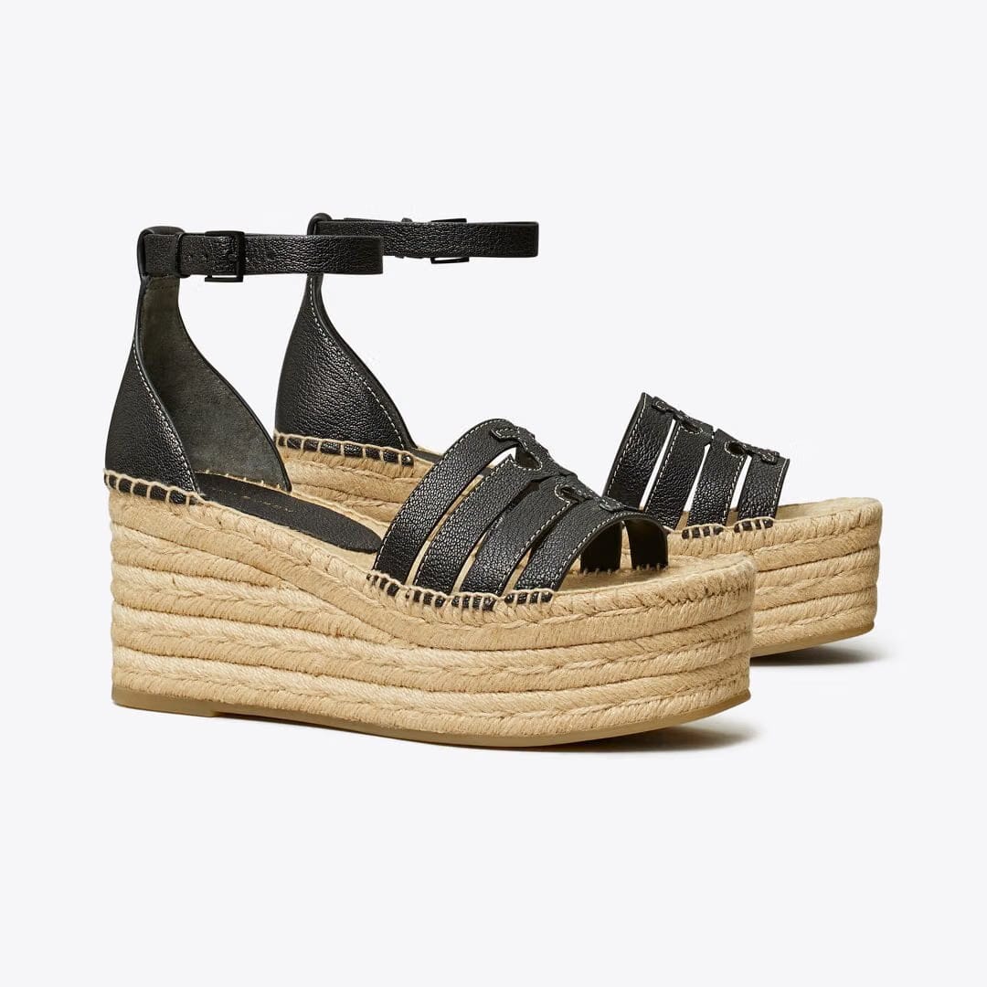 Tory Burch Ines Espadrille Wedge Sandal PERFECT BLACK