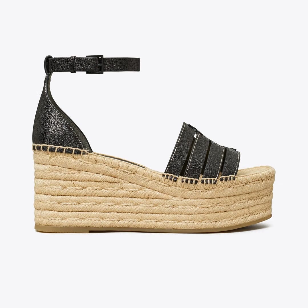 Tory Burch Ines Espadrille Wedge Sandal PERFECT BLACK