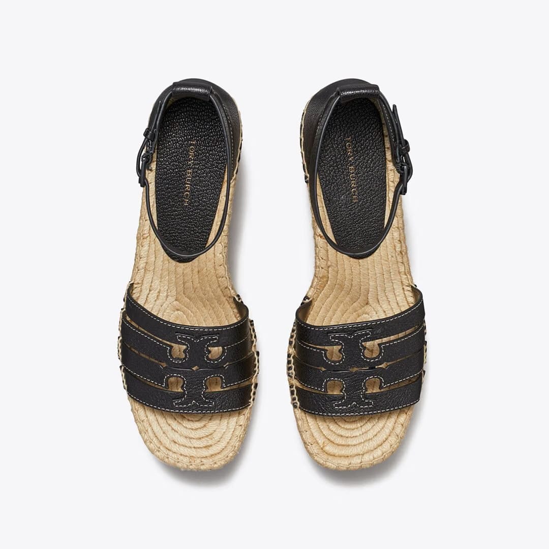 Tory Burch Ines Espadrille Wedge Sandal PERFECT BLACK