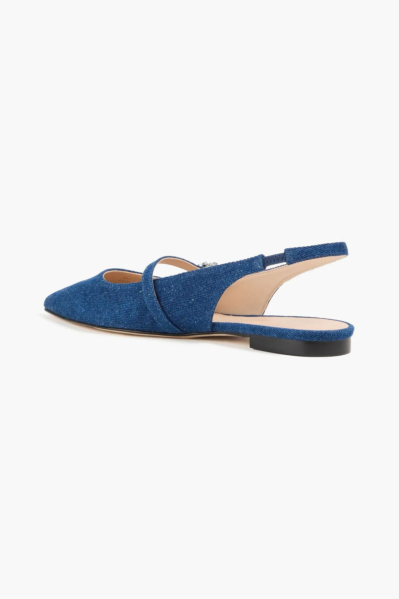 Stuart Weitzman Aura Denim Slingback Mary Jane Flats Mid Denim Women's