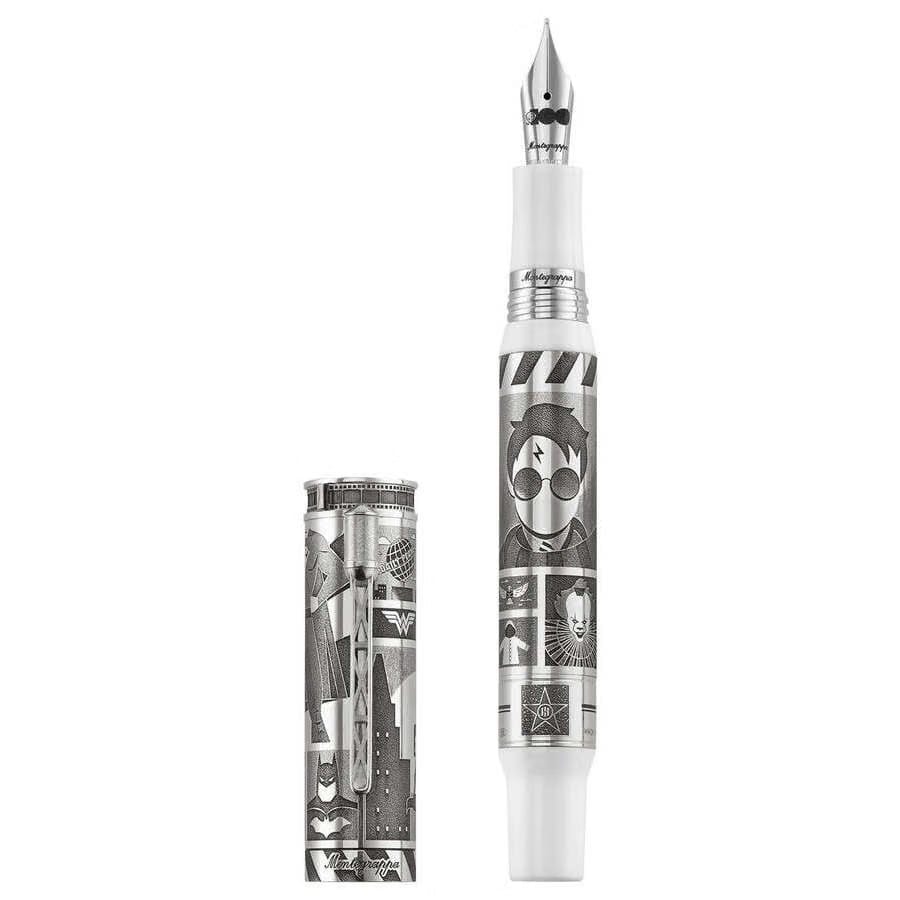Limited Edition Montegrappa Warner Bros. 100Th Anniversary Extra Fine Nib Silver/White Fountain Pen Iswbn1Se