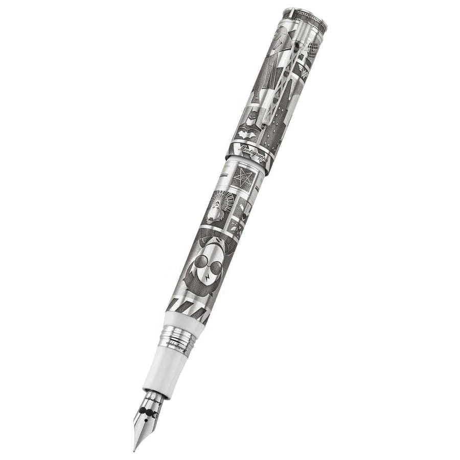 Limited Edition Montegrappa Warner Bros. 100Th Anniversary Extra Fine Nib Silver/White Fountain Pen Iswbn1Se