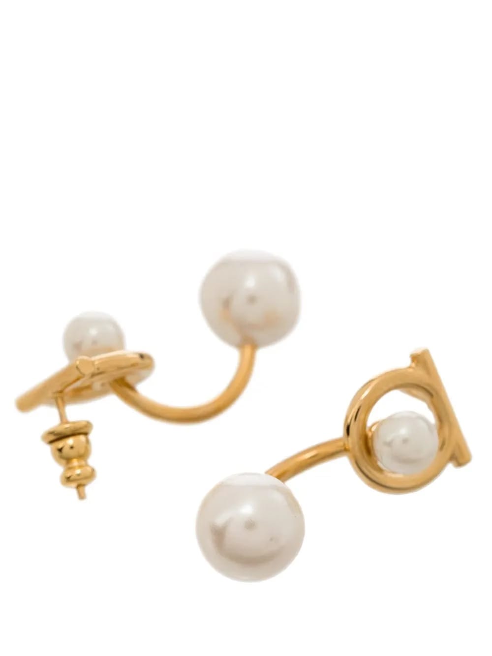 Gancini glass-pearl earrings