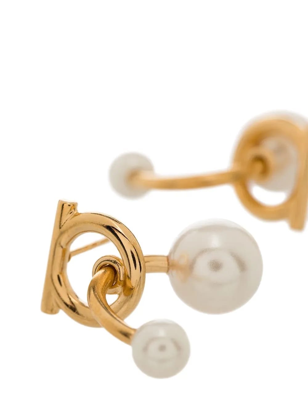 Gancini glass-pearl earrings