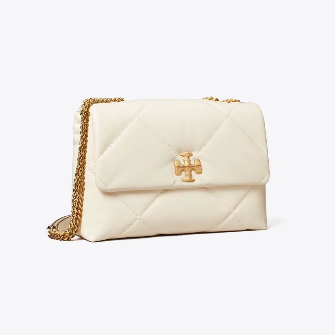 Tory Burch Kira Diamond Quilt Shoulder Bag Warm White