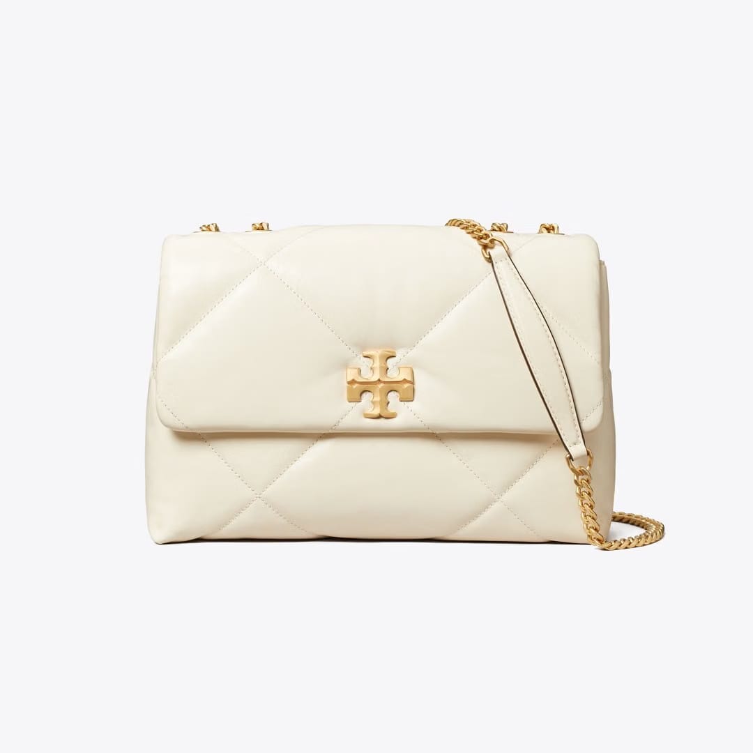 Tory Burch Kira Diamond Quilt Shoulder Bag Warm White