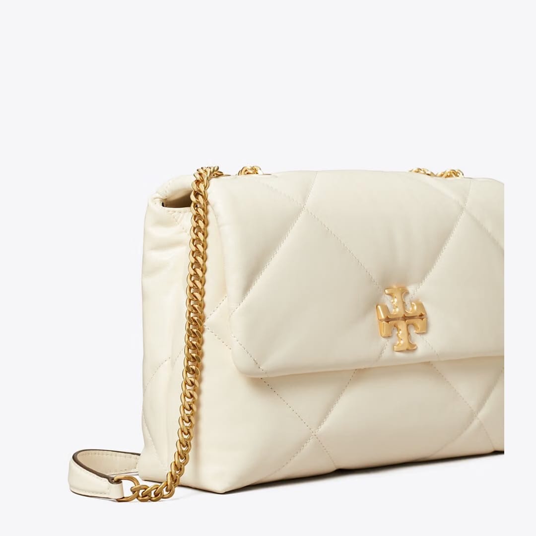 Tory Burch Kira Diamond Quilt Shoulder Bag Warm White