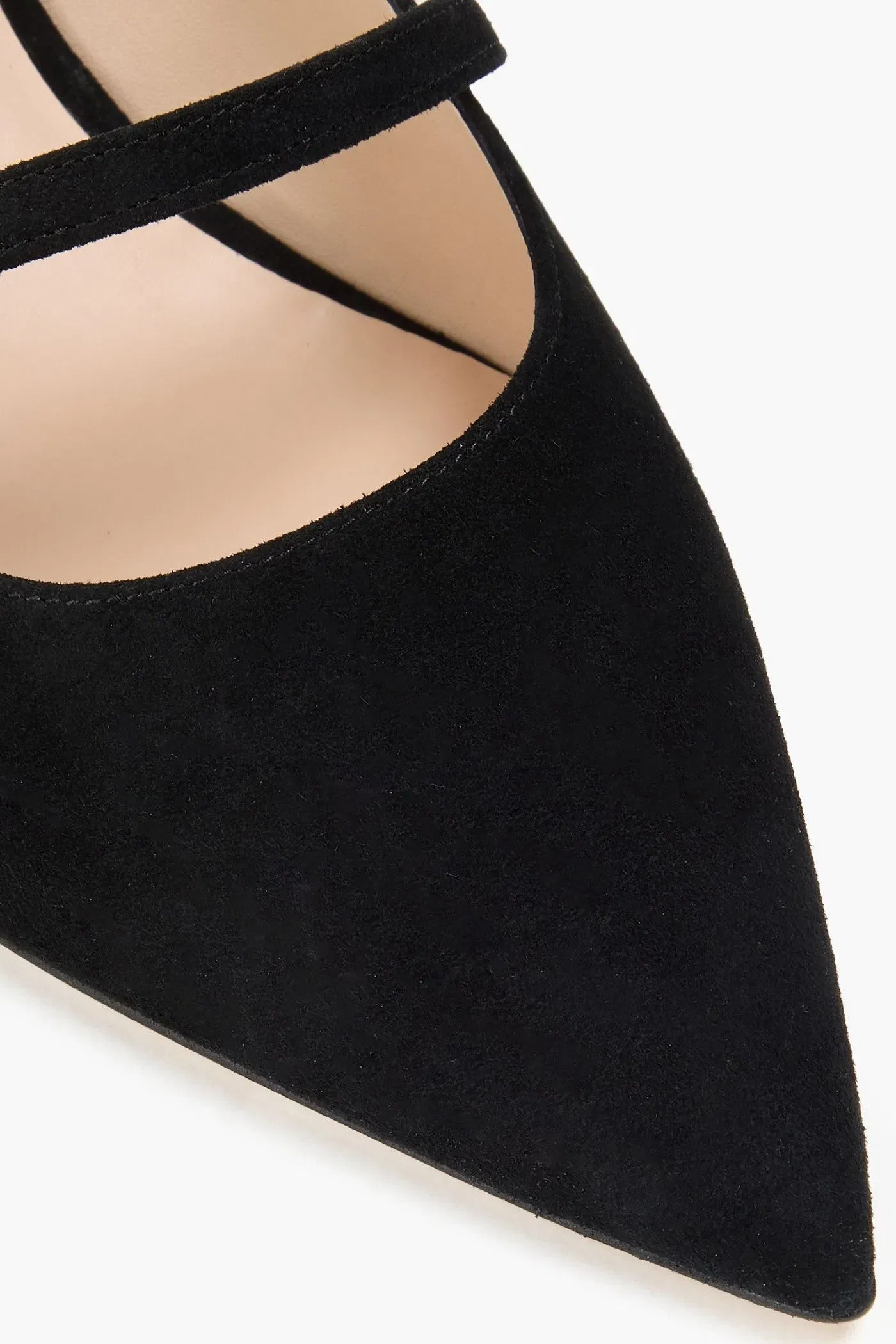 Stuart Weitzman Aura 50 Crystal-Embellished Suede Slingback Mary Jane Pumps Black Women's
