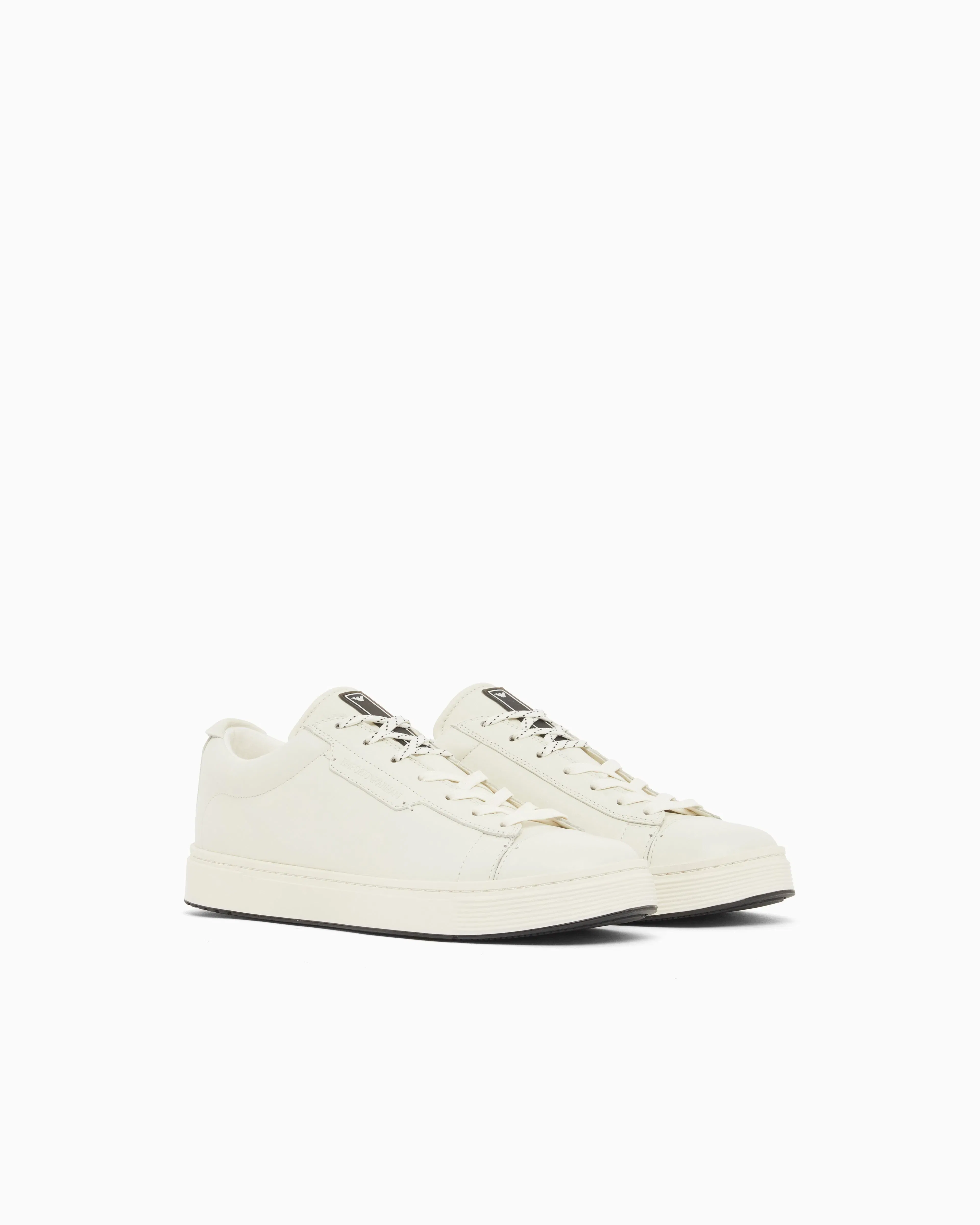 Emporio Armani Travel Essentials Leather Sneakers White