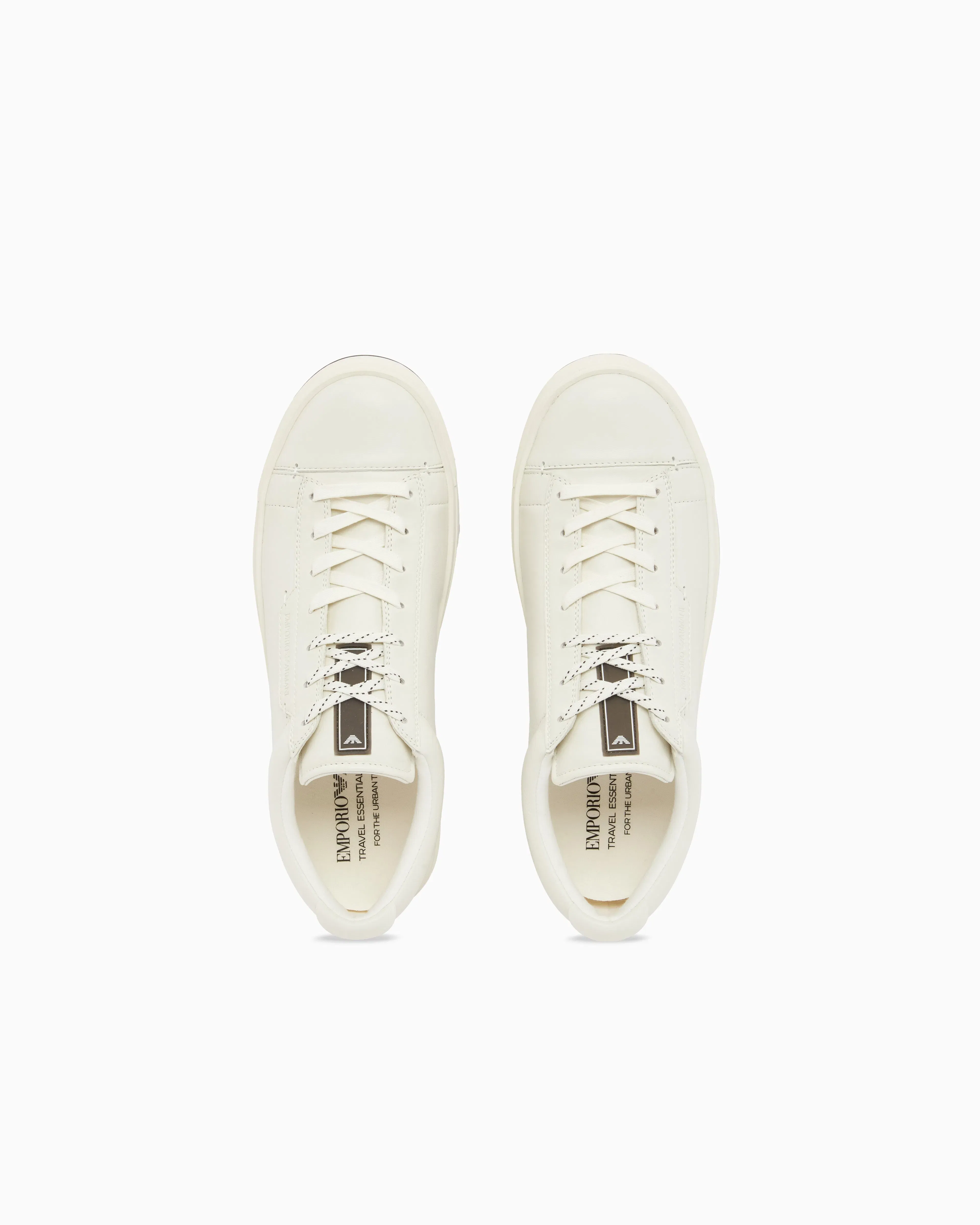 Emporio Armani Travel Essentials Leather Sneakers White