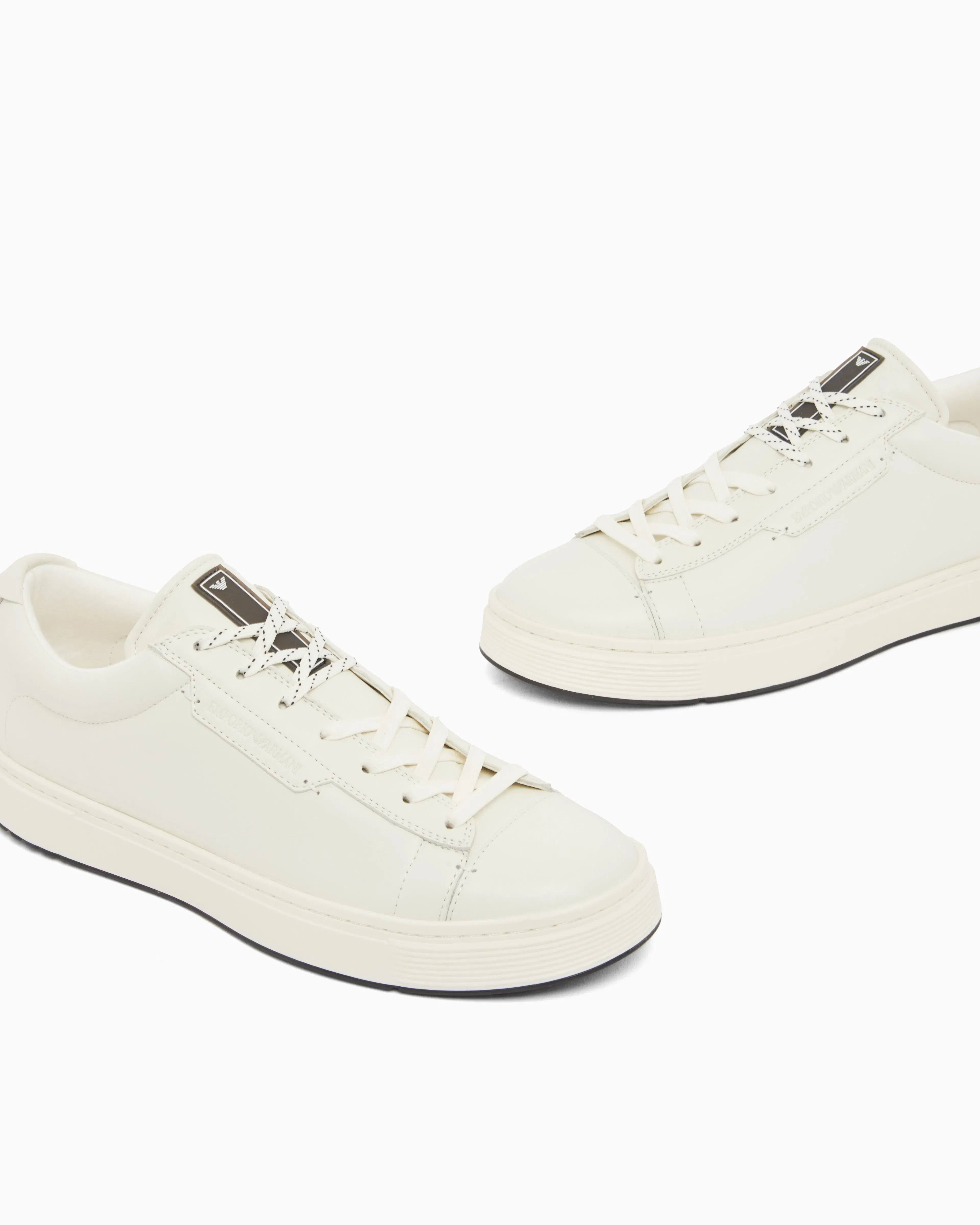 Emporio Armani Travel Essentials Leather Sneakers White