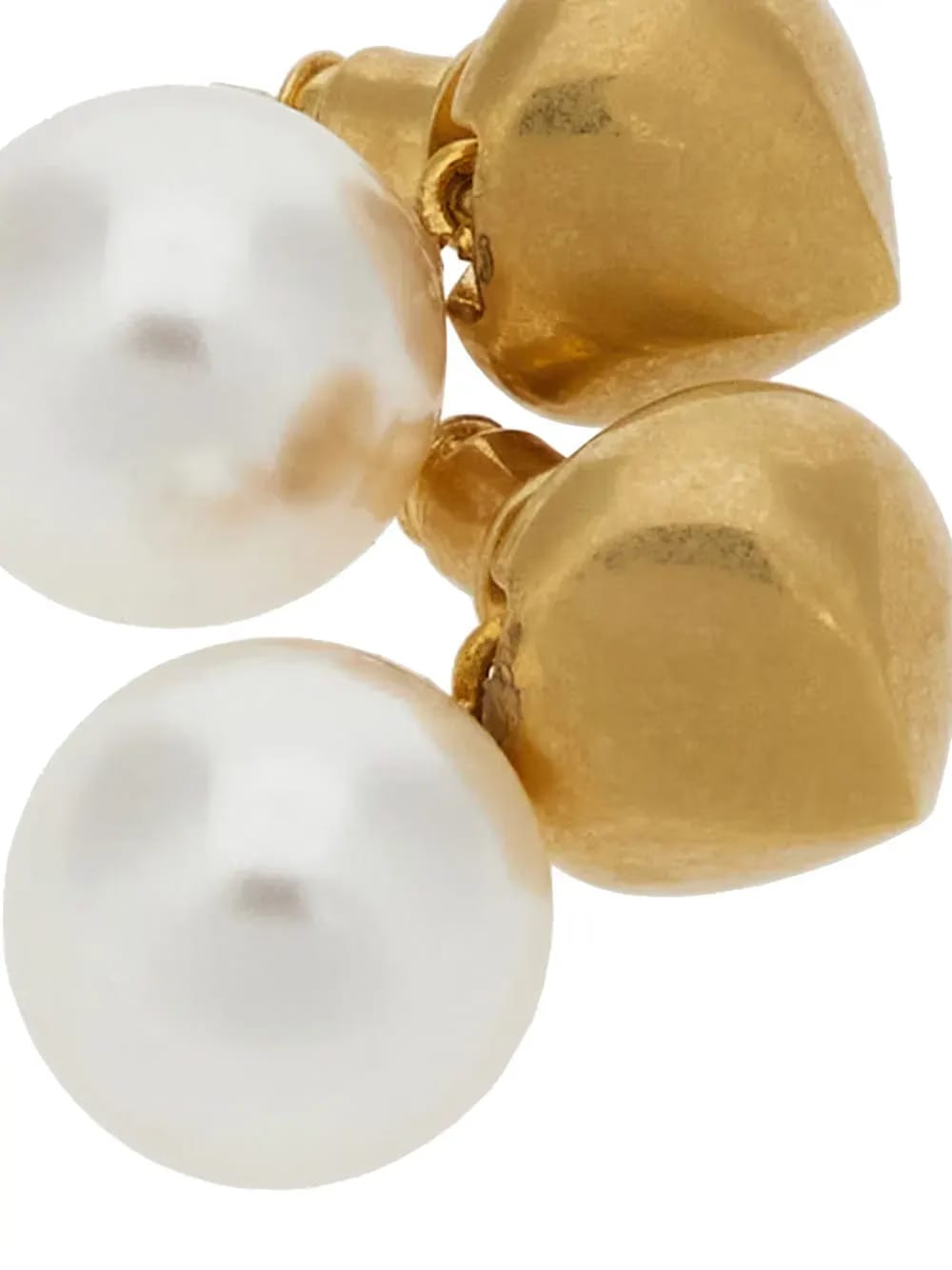 logo-engraved bead-pendant earrings