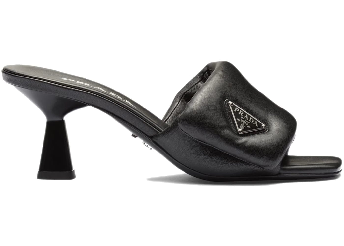 Prada Soft Padded 65Mm Sandals Black Nappa Leather