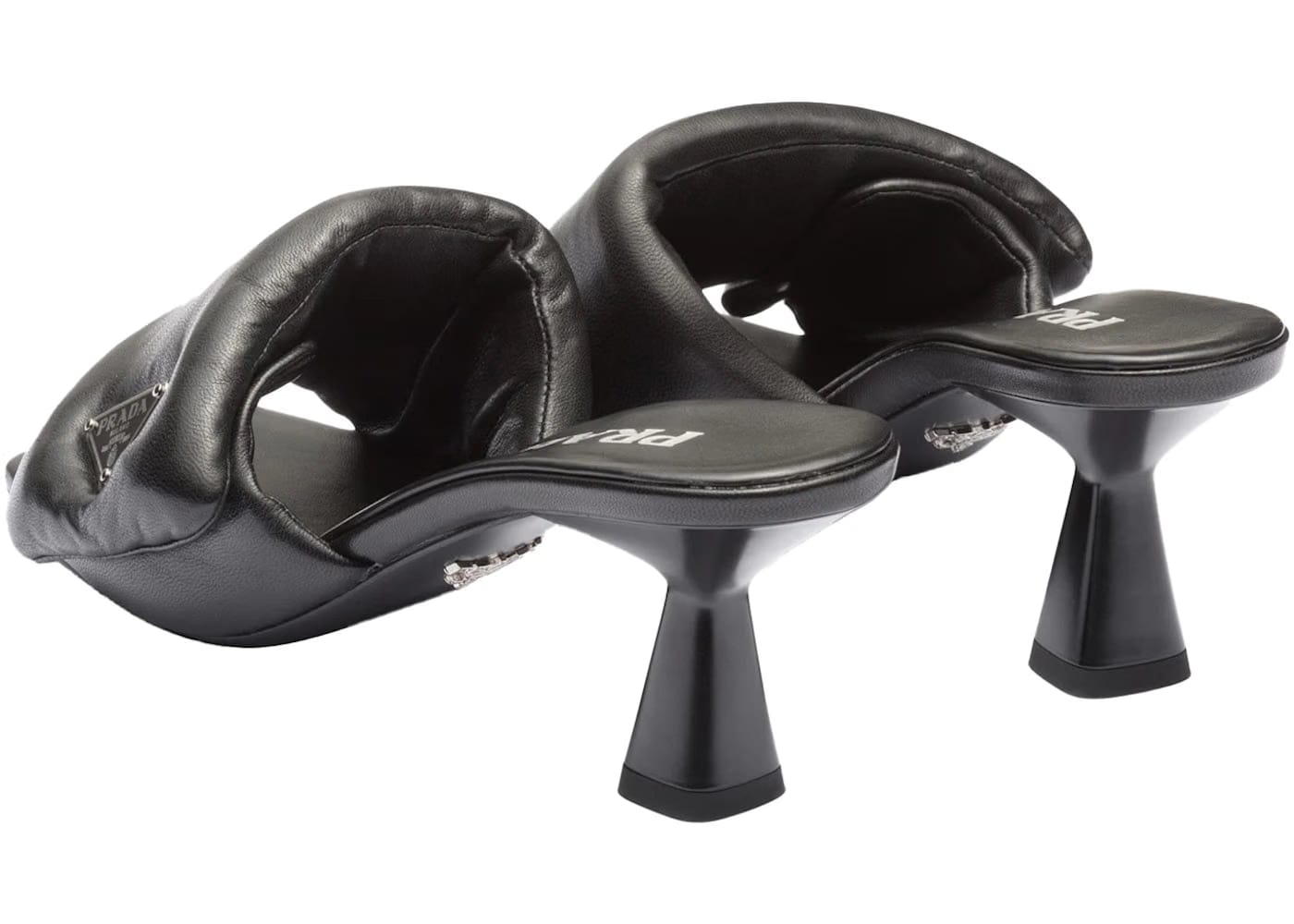 Prada Soft Padded 65Mm Sandals Black Nappa Leather
